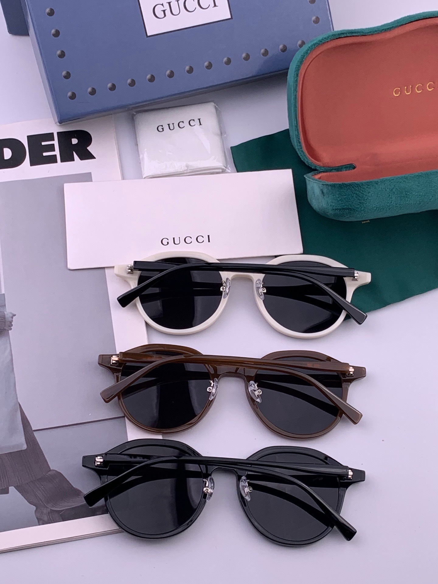🔺 【GUCCI-偏光太阳镜】开春新款 潮流爆款 时尚小框偏光太阳镜 高品质 佩戴舒适 网红潮款墨镜 女士高清偏光太阳镜