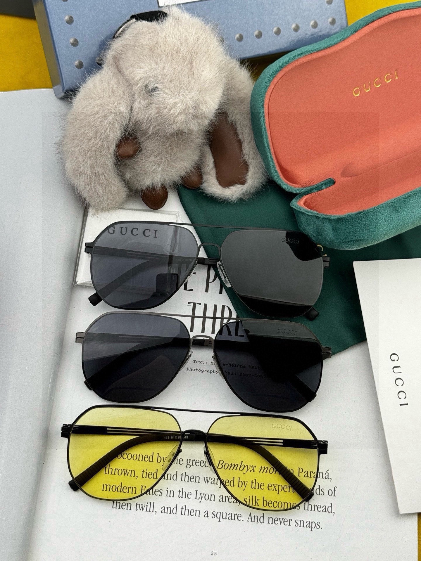 ♦️ GUCCI 新款男女情侣款太阳镜多边形墨镜iP电镀永不褪色 超轻超有弹性整幅眼镜无螺丝重要的是压不坏 高清尼龙镜片