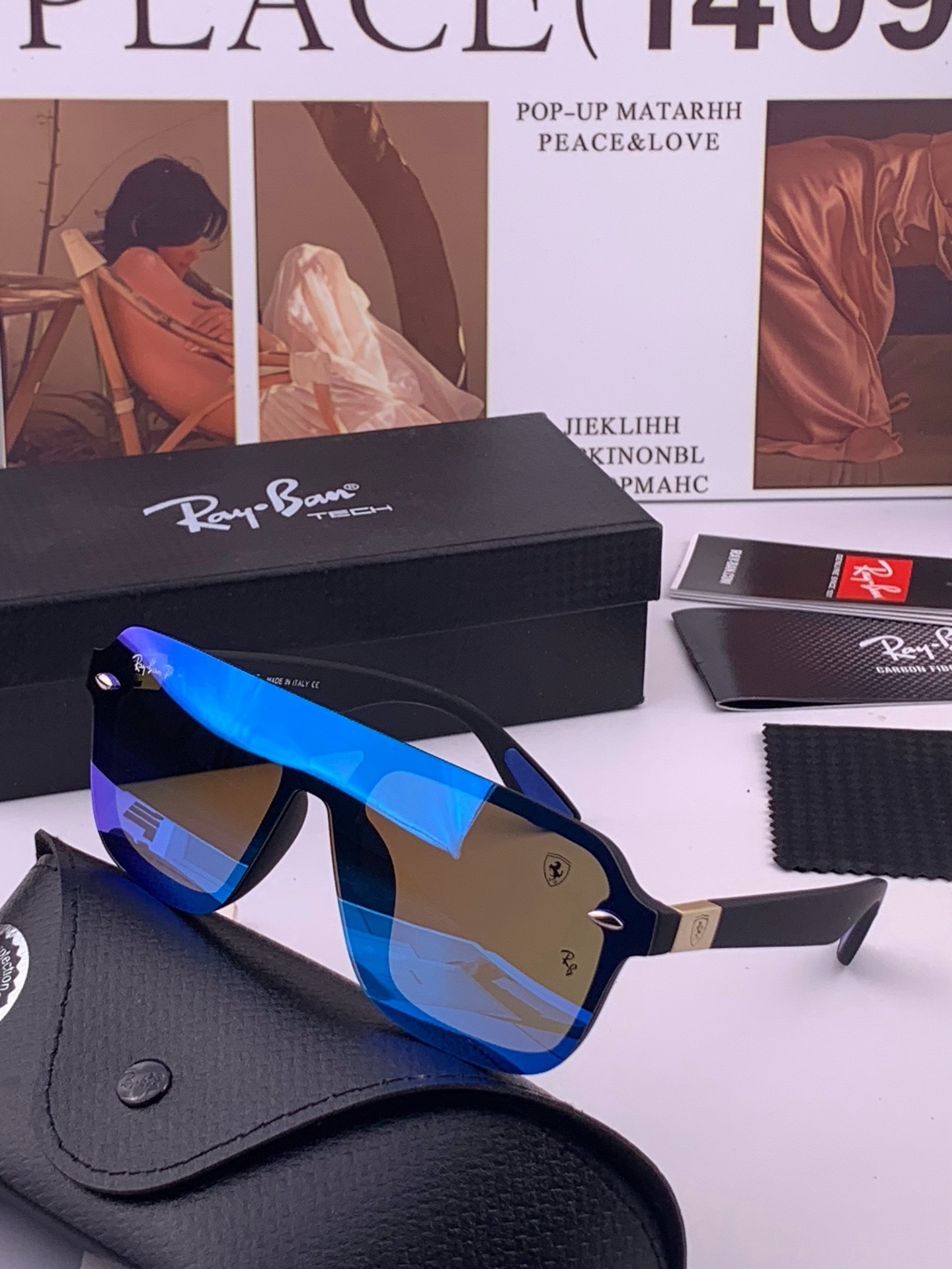 RAYBAN 😈雷朋 RB22300💚🔵💜👓时尚偏光🌻🌻💟炫‮潮彩‬款太阳镜，男女通用🔝🔝。size：60-18-140