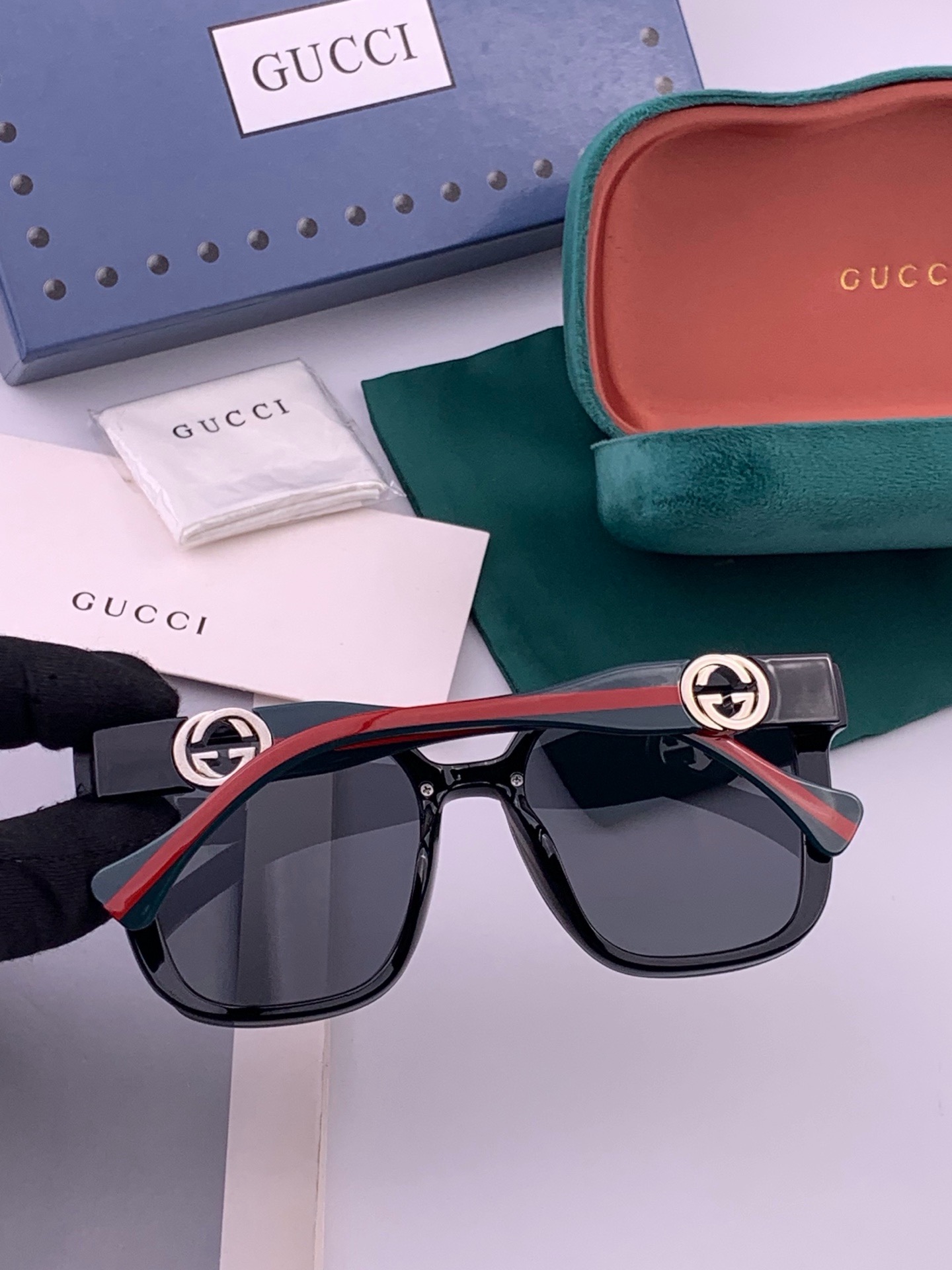 🔺 【GUCCI】开春新款 潮流爆款 时尚方框太阳镜 高品质 佩戴舒适 网红潮款墨镜 型号：G1620