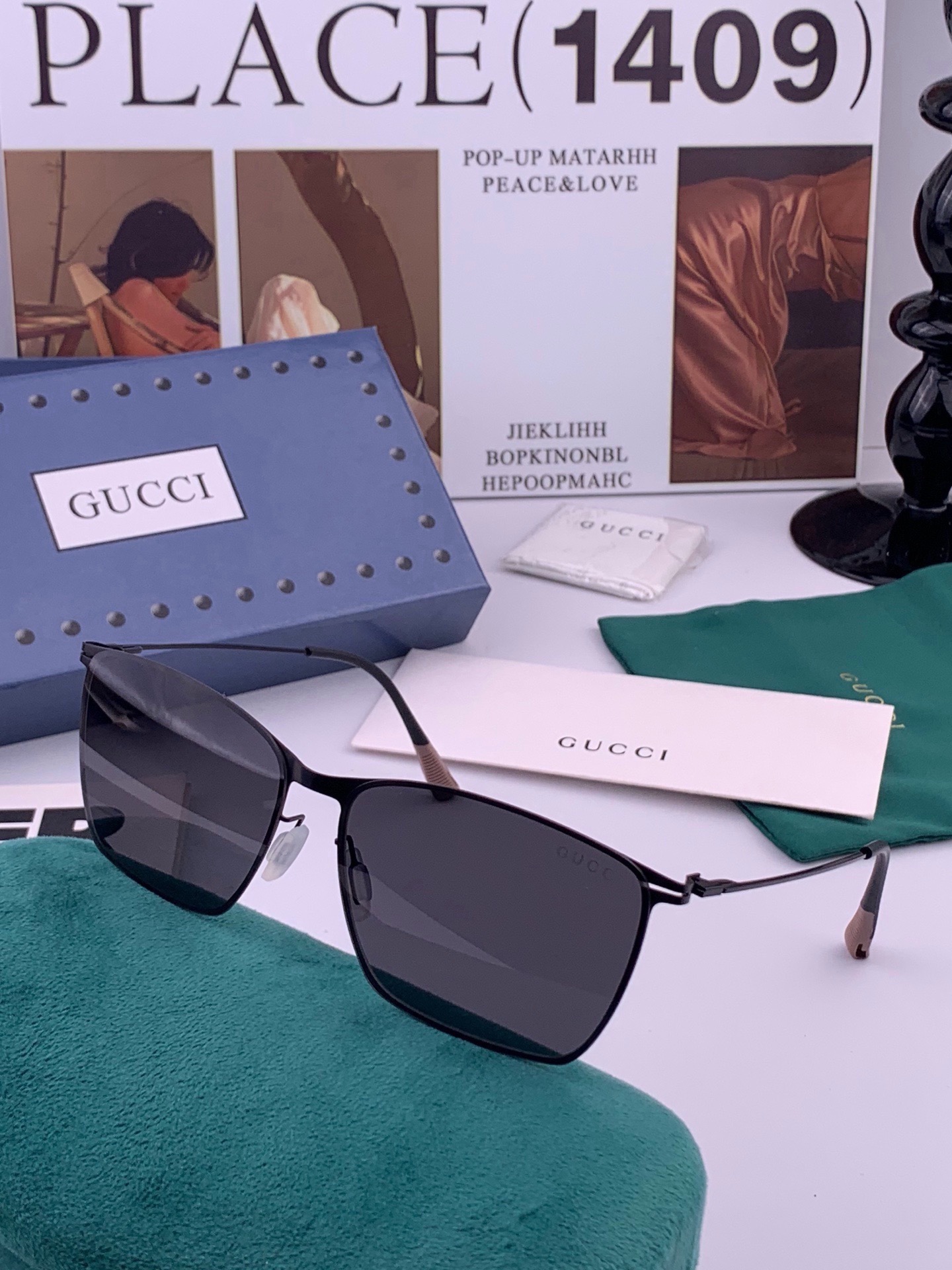 Gucci 春夏新款超轻无螺丝压不坏系列情侣款太阳镜高清尼龙镜片🦅完美品质，适合各种脸型，经典太阳镜亮相时装周.超酷拉风