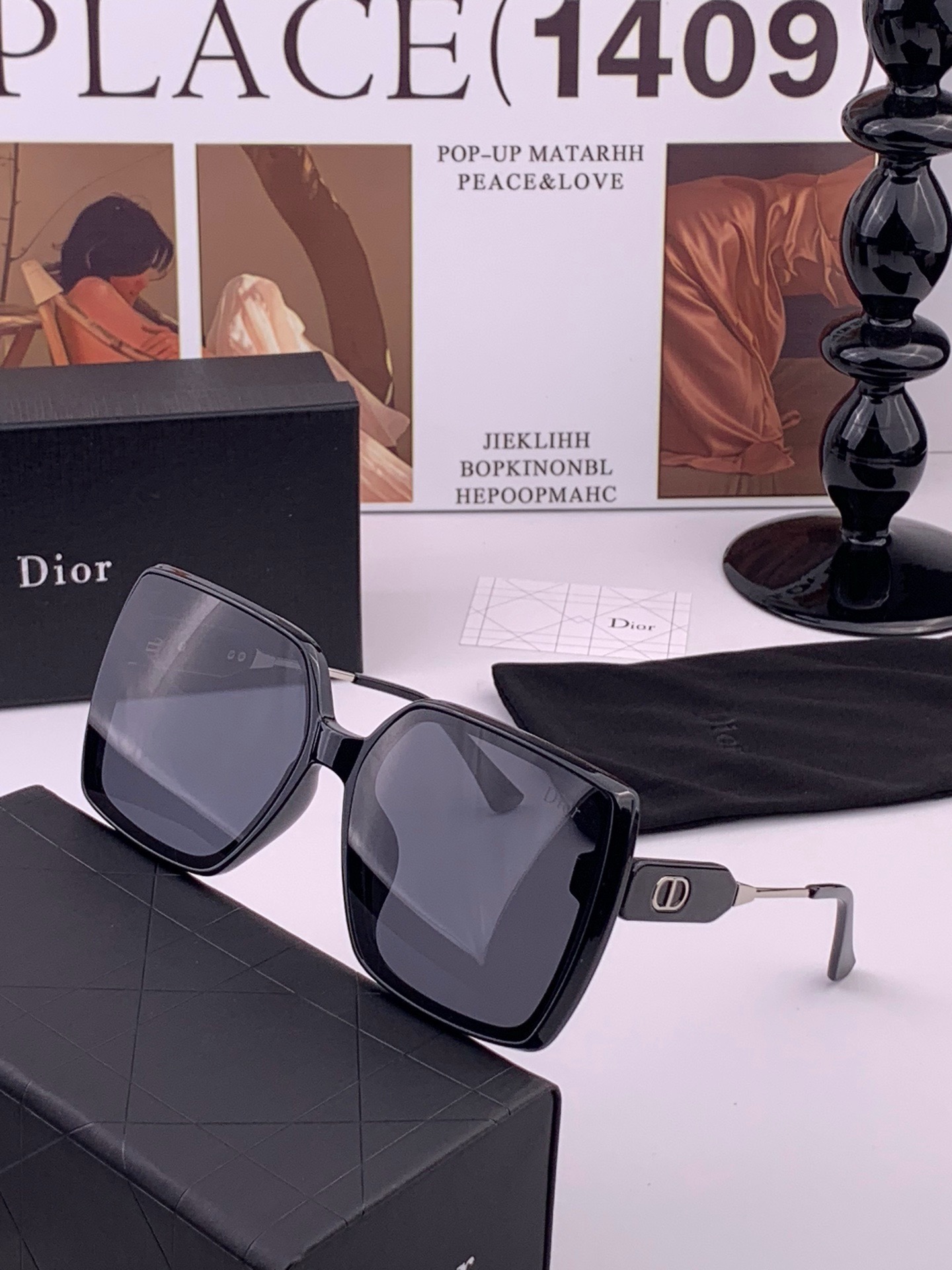 【DIOR】新款潮流爆款 时尚方框太阳镜 佩戴舒适 网红潮款墨镜  女士高清加厚偏光太阳镜🕶️ 🎉高品质TR镜框 ♥️♥