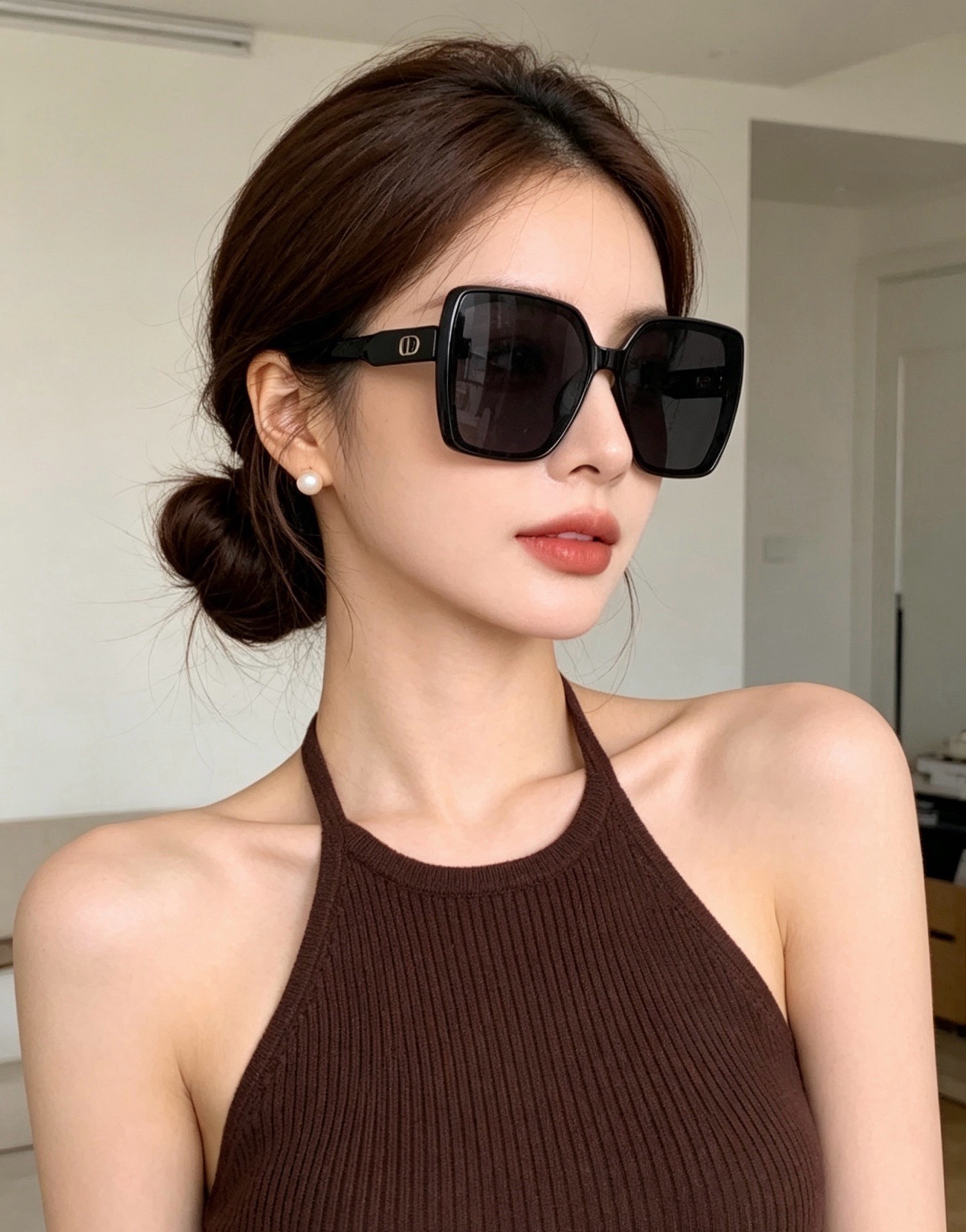 【DIOR】新款潮流爆款 时尚方框太阳镜 佩戴舒适 网红潮款墨镜  女士高清加厚偏光太阳镜🕶️ 🎉高品质TR镜框 ♥️♥