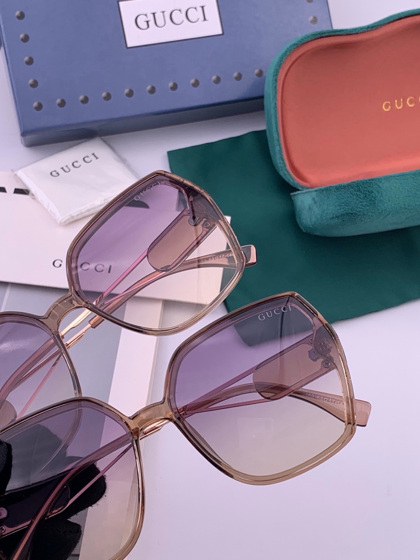 🔺 【GUCCI-偏光太阳镜】开春新款 潮流爆款 时尚圆框偏光太阳镜 高品质 佩戴舒适 网红潮款墨镜 女士高清偏光太阳镜