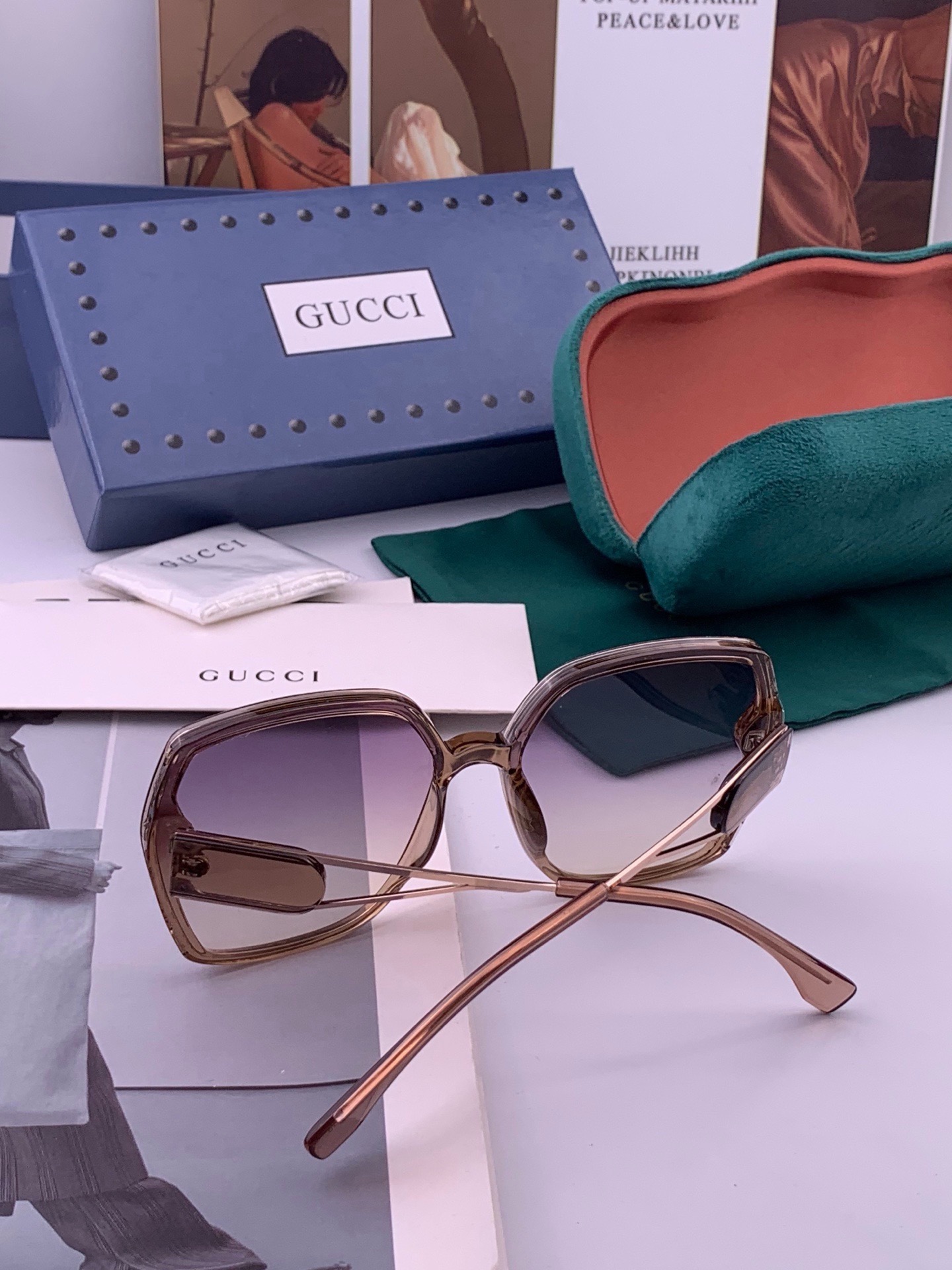 🔺 【GUCCI-偏光太阳镜】开春新款 潮流爆款 时尚圆框偏光太阳镜 高品质 佩戴舒适 网红潮款墨镜 女士高清偏光太阳镜
