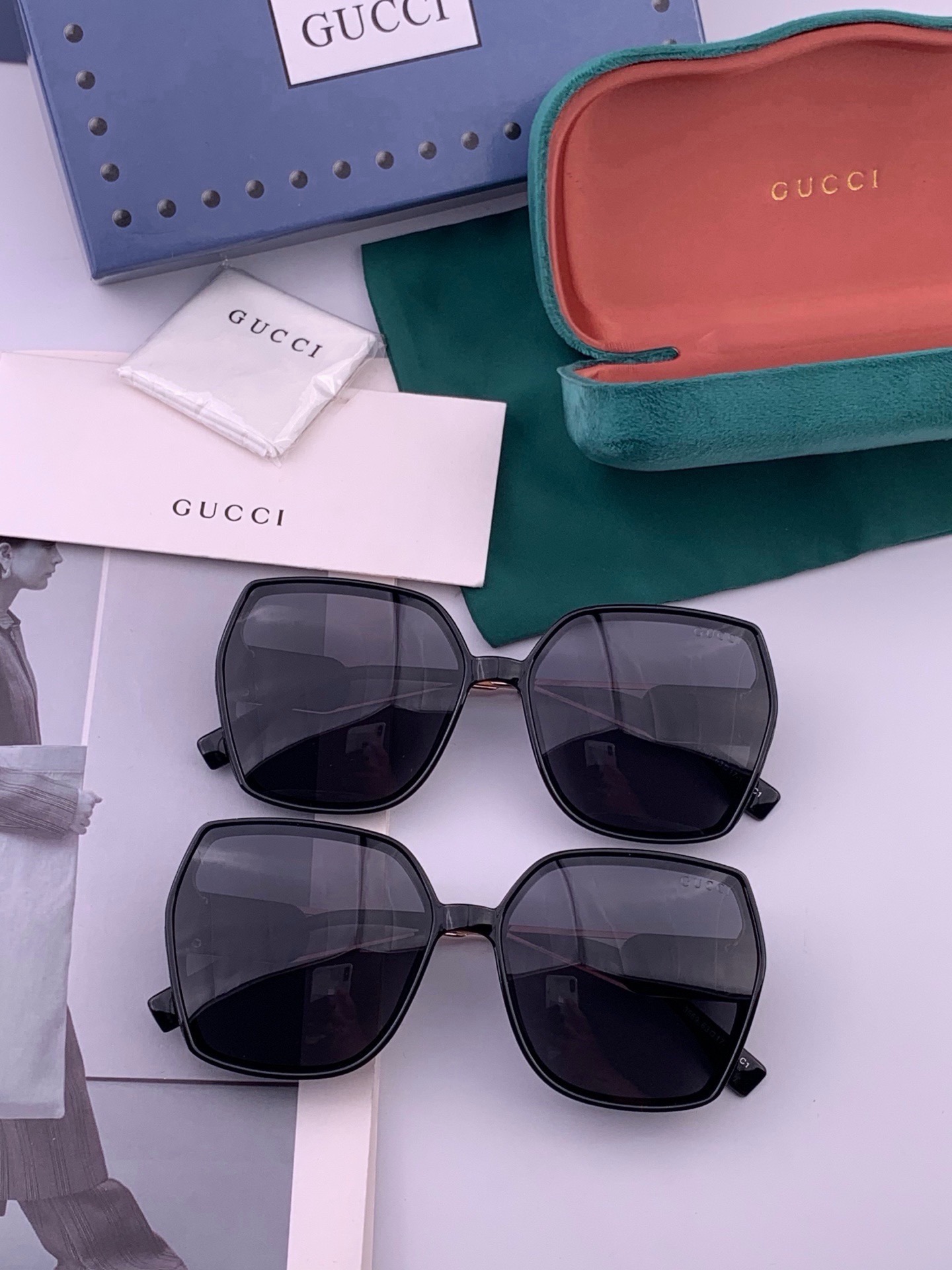 🔺 【GUCCI-偏光太阳镜】开春新款 潮流爆款 时尚圆框偏光太阳镜 高品质 佩戴舒适 网红潮款墨镜 女士高清偏光太阳镜
