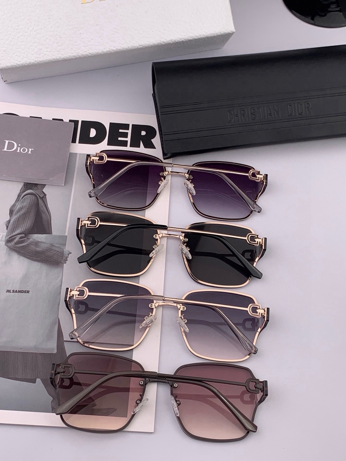 DIOR🌋☔️时尚无框太阳镜镜片 顶级奢侈品[强] 高品质[胜利][亲亲]🍦🍨 [得意] 气质非凡😄 🍫🍪女士开车墨镜[
