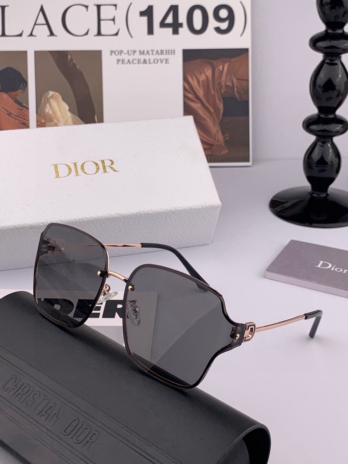 DIOR🌋☔️时尚无框太阳镜镜片 顶级奢侈品[强] 高品质[胜利][亲亲]🍦🍨 [得意] 气质非凡😄 🍫🍪女士开车墨镜[