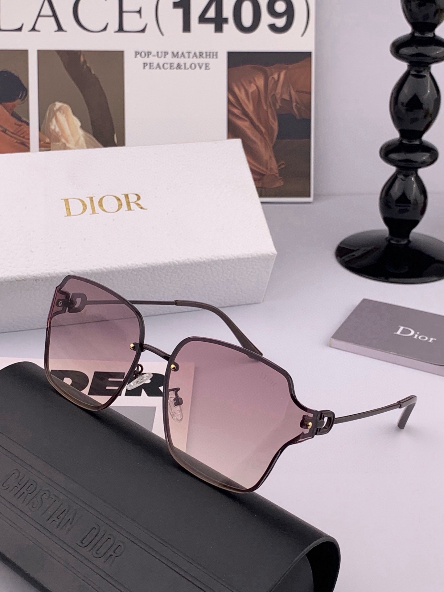 DIOR🌋☔️时尚无框太阳镜镜片 顶级奢侈品[强] 高品质[胜利][亲亲]🍦🍨 [得意] 气质非凡😄 🍫🍪女士开车墨镜[