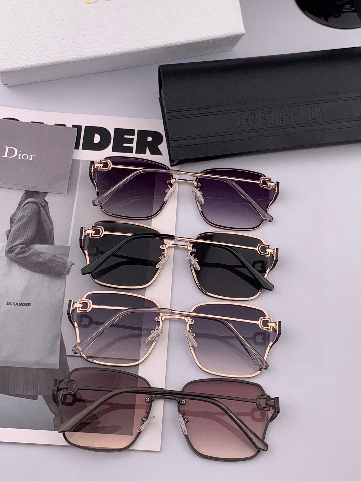 DIOR🌋☔️时尚无框太阳镜镜片 顶级奢侈品[强] 高品质[胜利][亲亲]🍦🍨 [得意] 气质非凡😄 🍫🍪女士开车墨镜[