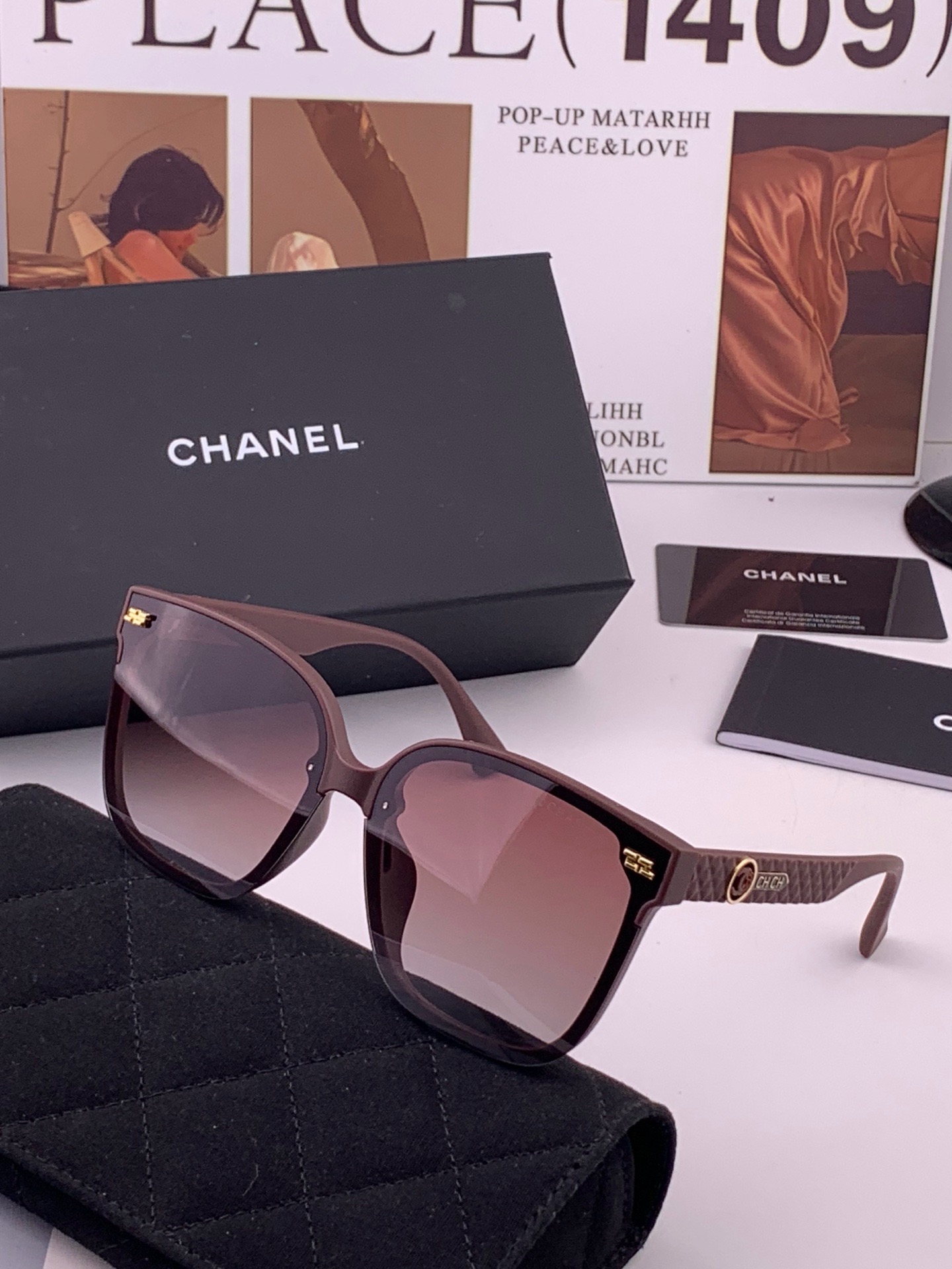 【CHANEL】香奈儿 新款山茶花潮流爆款 时尚圆框高清偏光太阳镜 佩戴舒适 网红潮款墨镜  ♥️♥️型号：CH5292