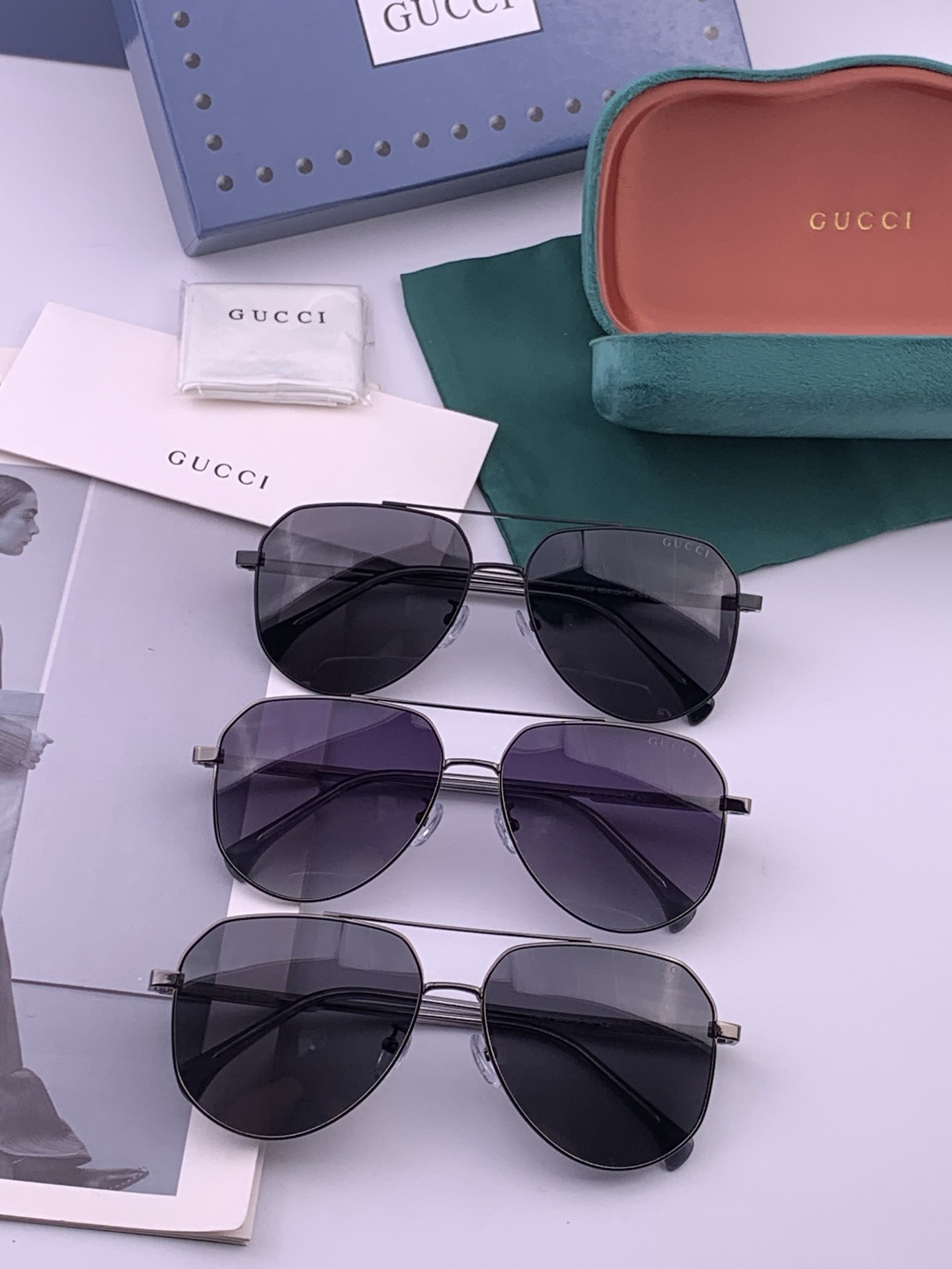Gucci 🔥  高品质男女款墨镜   👍 进口宝丽来偏光镜片  🔥蛤蟆镜 开车钓鱼都可 🔥百搭显瘦墨镜韩版男士飞行员大