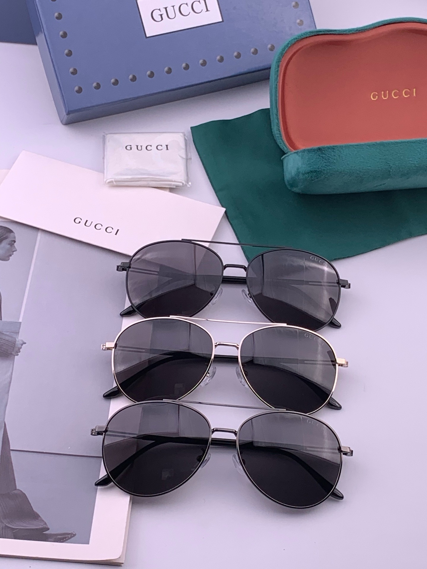 Gucci 🔥  高品质男女款墨镜   👍 进口宝丽来偏光镜片  🔥蛤蟆镜 开车钓鱼都可 🔥百搭显瘦墨镜韩版男士飞行员大
