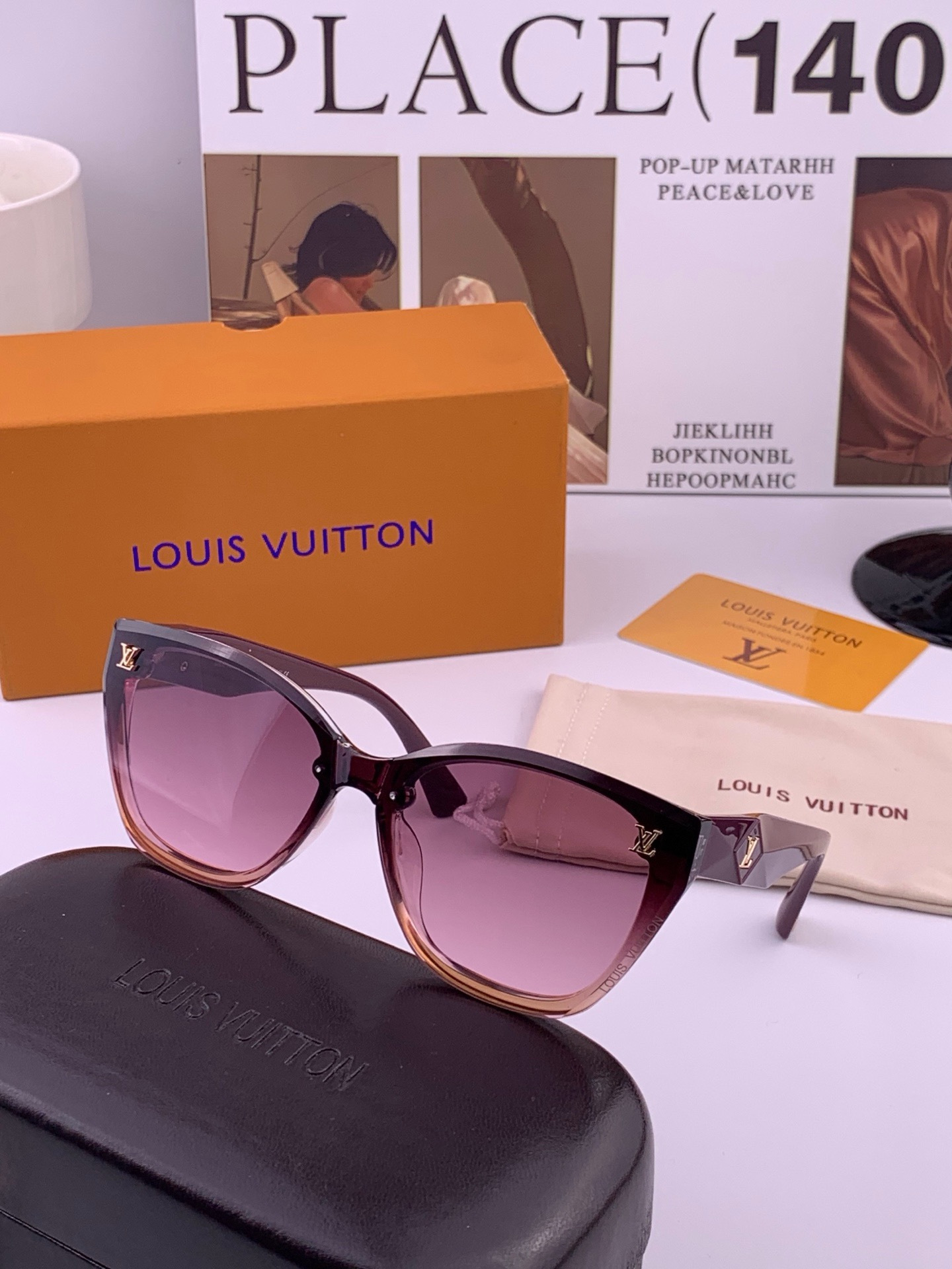 LV 太阳镜潮品官网模特同款 [玫瑰][玫瑰]四叶草🍀精致个性设计简约时尚 高品质值得拥有绝对潮爆整个夏季 新款L335