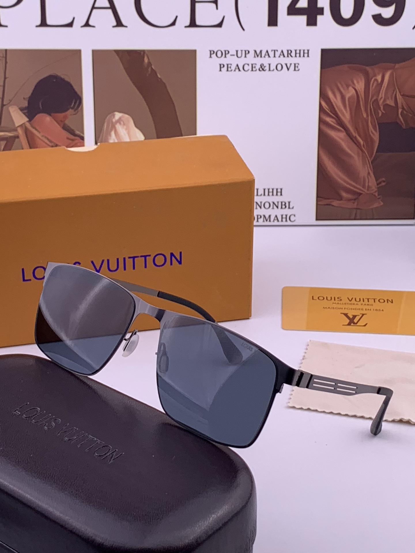 ♦️LV 新款男女情侣款太阳镜多边形墨镜iP电镀永不褪色 超轻超有弹性整幅眼镜无螺丝重要的是压不坏 高清镜片、精湛的工艺