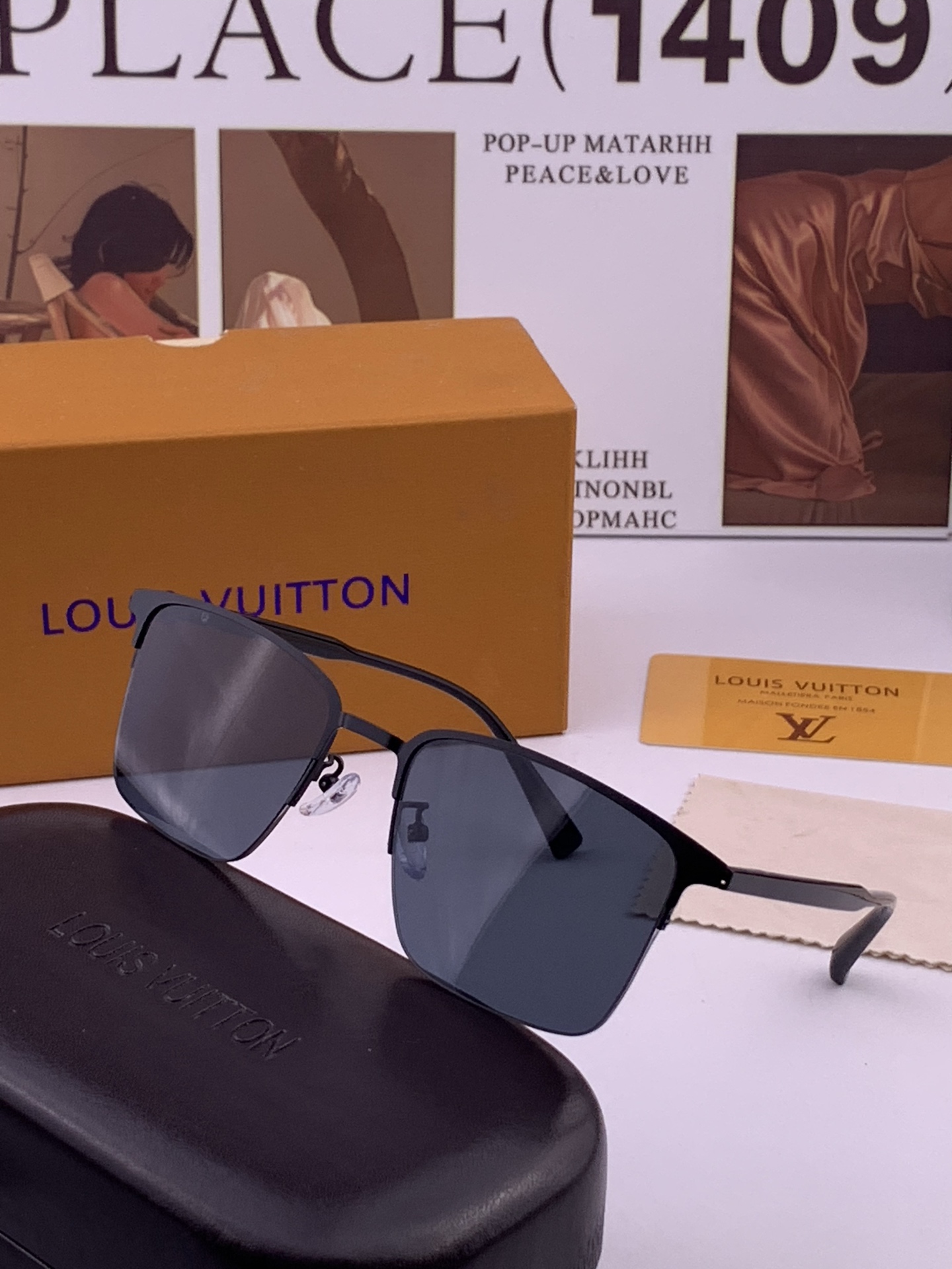 ♦️LV 新款男女情侣款太阳镜多边形墨镜iP电镀永不褪色 超轻超有弹性整幅眼镜无螺丝重要的是压不坏 高清镜片、精湛的工艺