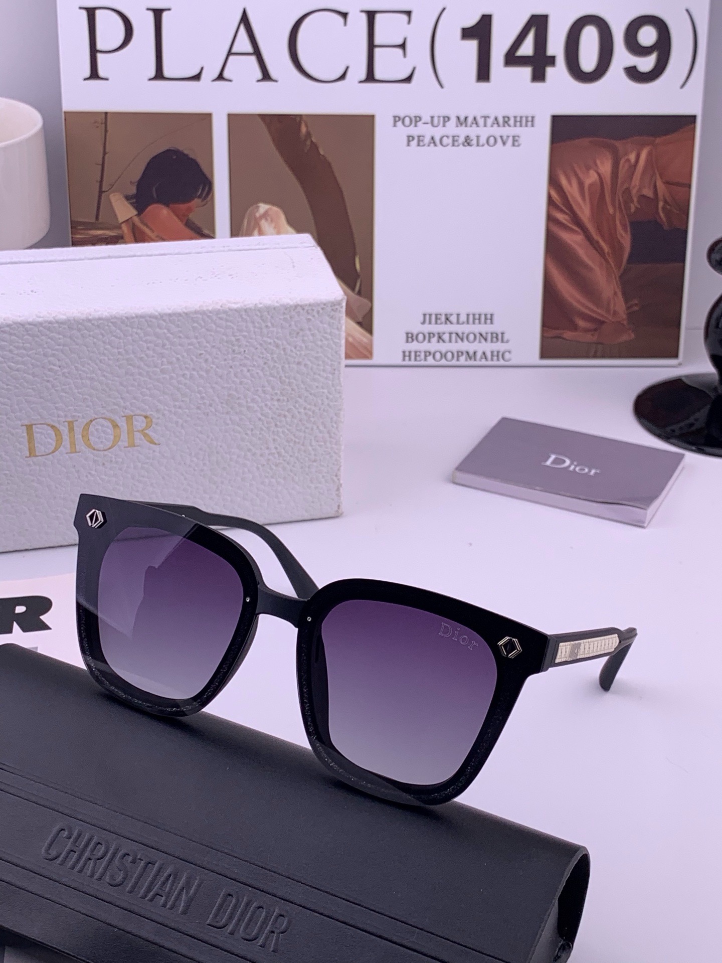 🔺 【DIOR-迪奥】开春新款 潮流爆款 时尚方框偏光太阳镜 高品质 佩戴舒适 网红潮款墨镜 女士高清偏光太阳镜🕶️ 🎉