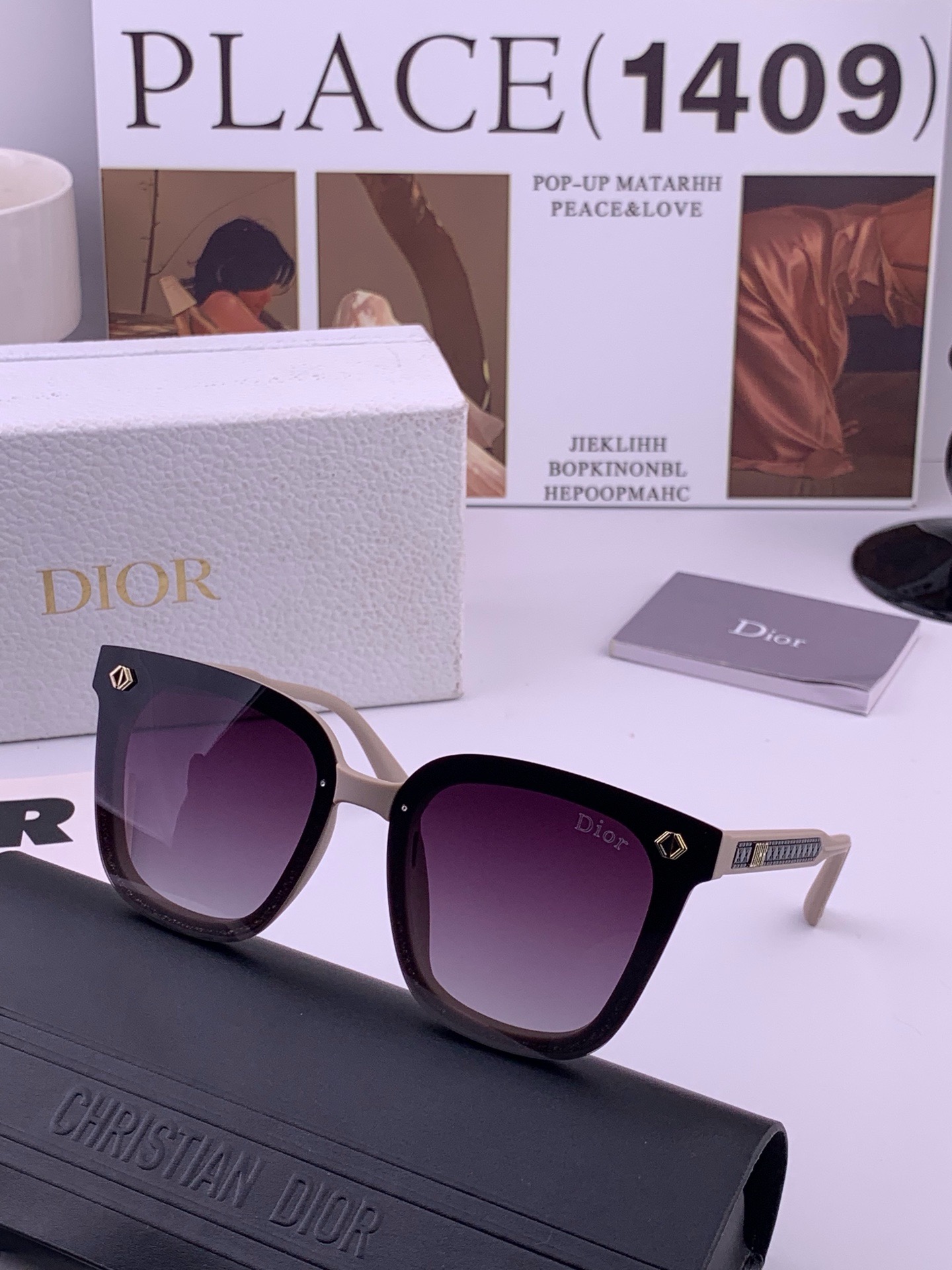 🔺 【DIOR-迪奥】开春新款 潮流爆款 时尚方框偏光太阳镜 高品质 佩戴舒适 网红潮款墨镜 女士高清偏光太阳镜🕶️ 🎉