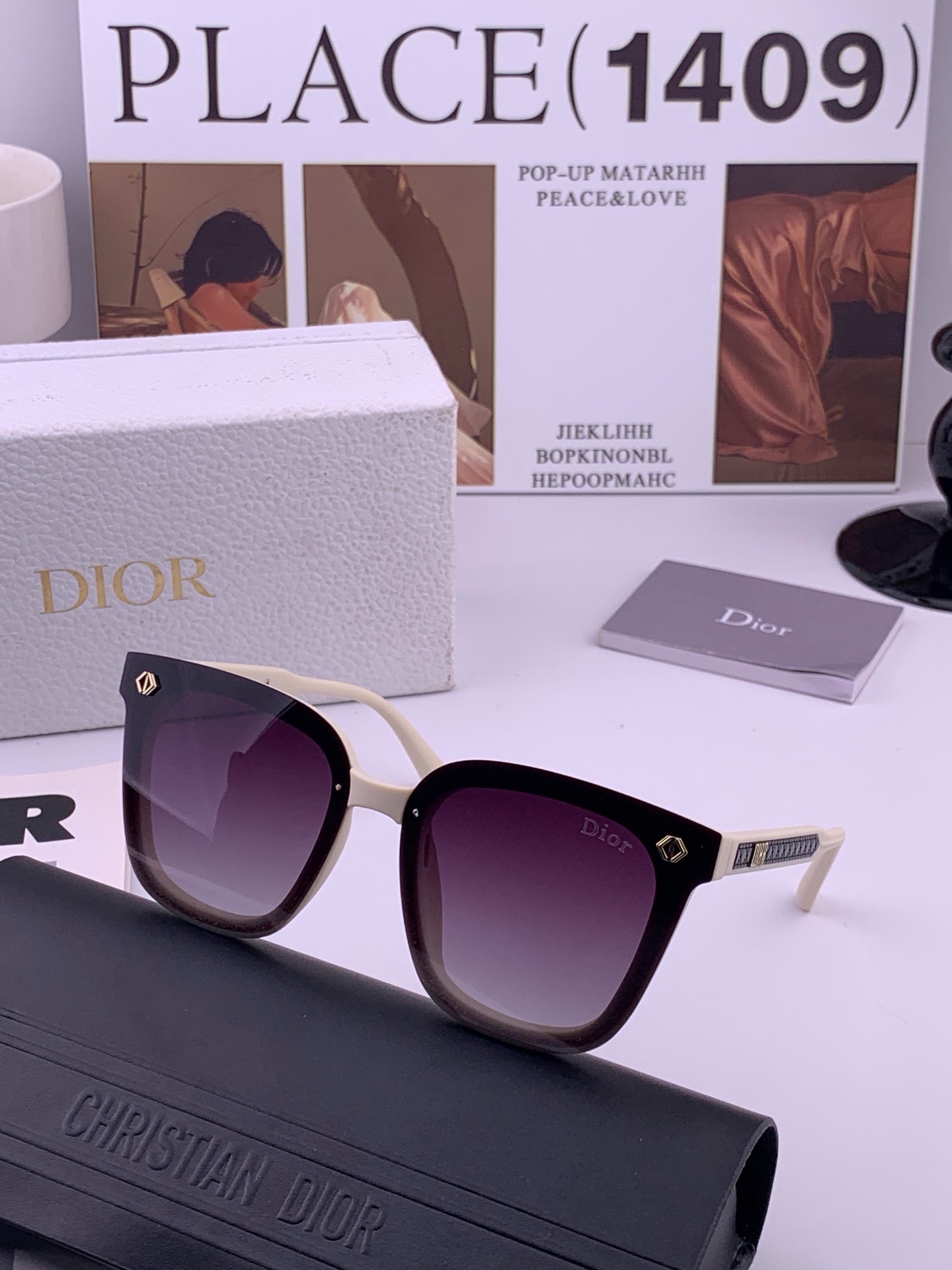 🔺 【DIOR-迪奥】开春新款 潮流爆款 时尚方框偏光太阳镜 高品质 佩戴舒适 网红潮款墨镜 女士高清偏光太阳镜🕶️ 🎉