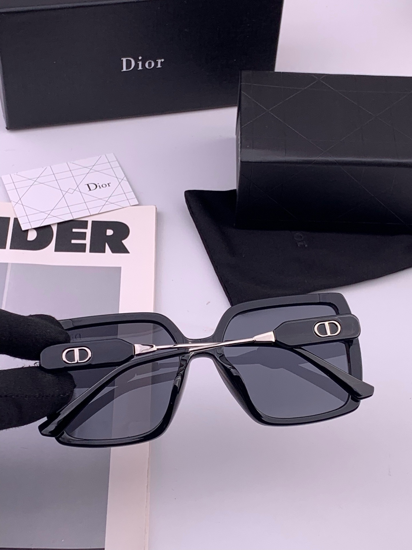 【DIOR】新款潮流爆款 时尚方框太阳镜 佩戴舒适 网红潮款墨镜  女士高清加厚偏光太阳镜🕶️ 🎉高品质TR镜框 ♥️♥