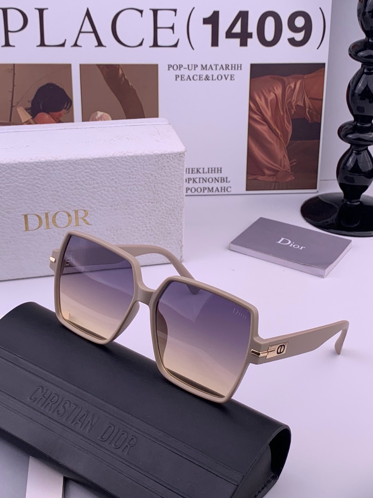 🔺 【DIOR】开春新款 潮流爆款 时尚方框偏光太阳镜 高品质 佩戴舒适 网红潮款墨镜 女士高清加厚偏光太阳镜🕶️ 🎉高