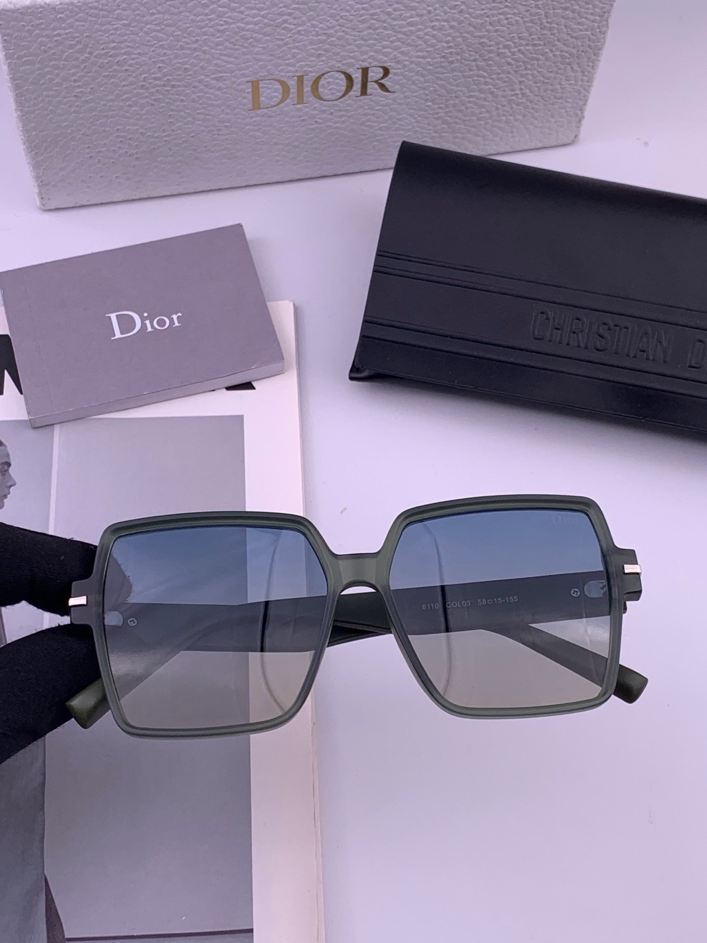🔺 【DIOR】开春新款 潮流爆款 时尚方框偏光太阳镜 高品质 佩戴舒适 网红潮款墨镜 女士高清加厚偏光太阳镜🕶️ 🎉高