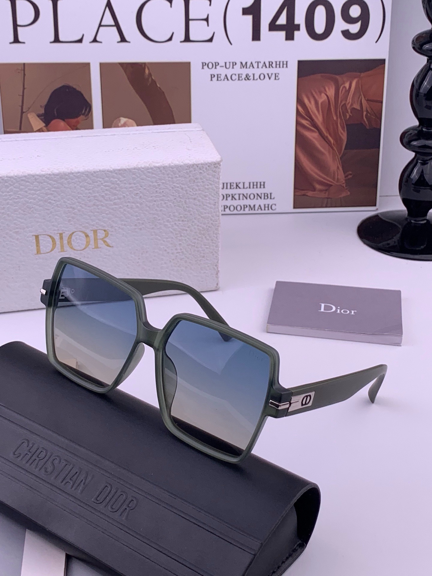 🔺 【DIOR】开春新款 潮流爆款 时尚方框偏光太阳镜 高品质 佩戴舒适 网红潮款墨镜 女士高清加厚偏光太阳镜🕶️ 🎉高