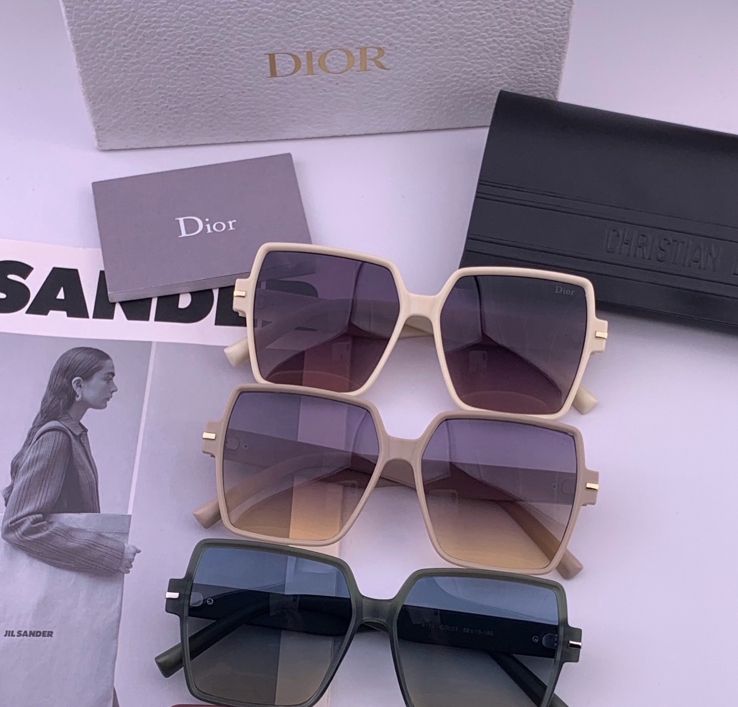🔺 【DIOR】开春新款 潮流爆款 时尚方框偏光太阳镜 高品质 佩戴舒适 网红潮款墨镜 女士高清加厚偏光太阳镜🕶️ 🎉高
