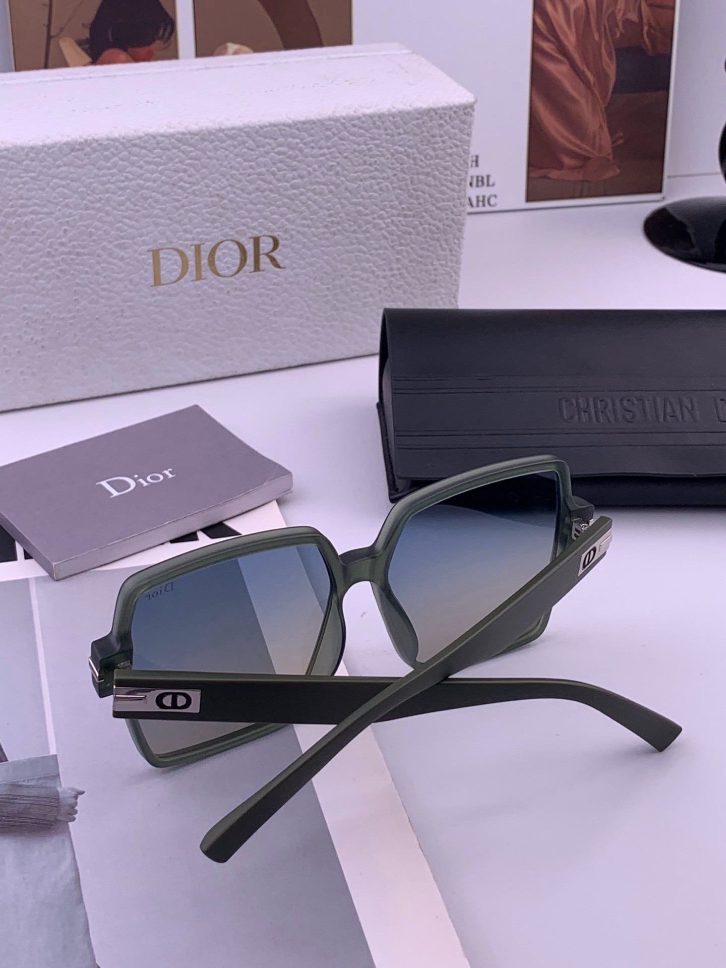 🔺 【DIOR】开春新款 潮流爆款 时尚方框偏光太阳镜 高品质 佩戴舒适 网红潮款墨镜 女士高清加厚偏光太阳镜🕶️ 🎉高