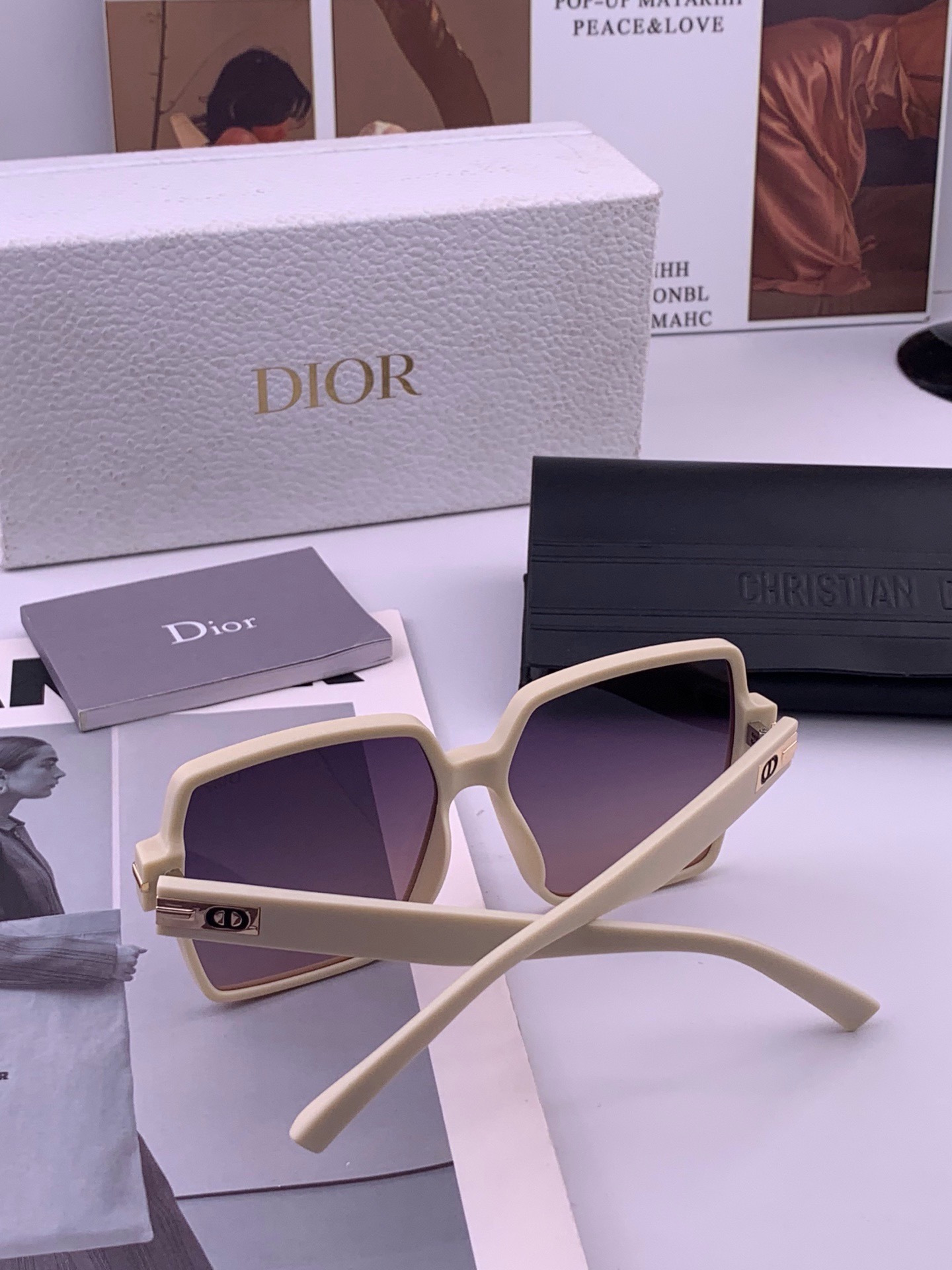 🔺 【DIOR】开春新款 潮流爆款 时尚方框偏光太阳镜 高品质 佩戴舒适 网红潮款墨镜 女士高清加厚偏光太阳镜🕶️ 🎉高