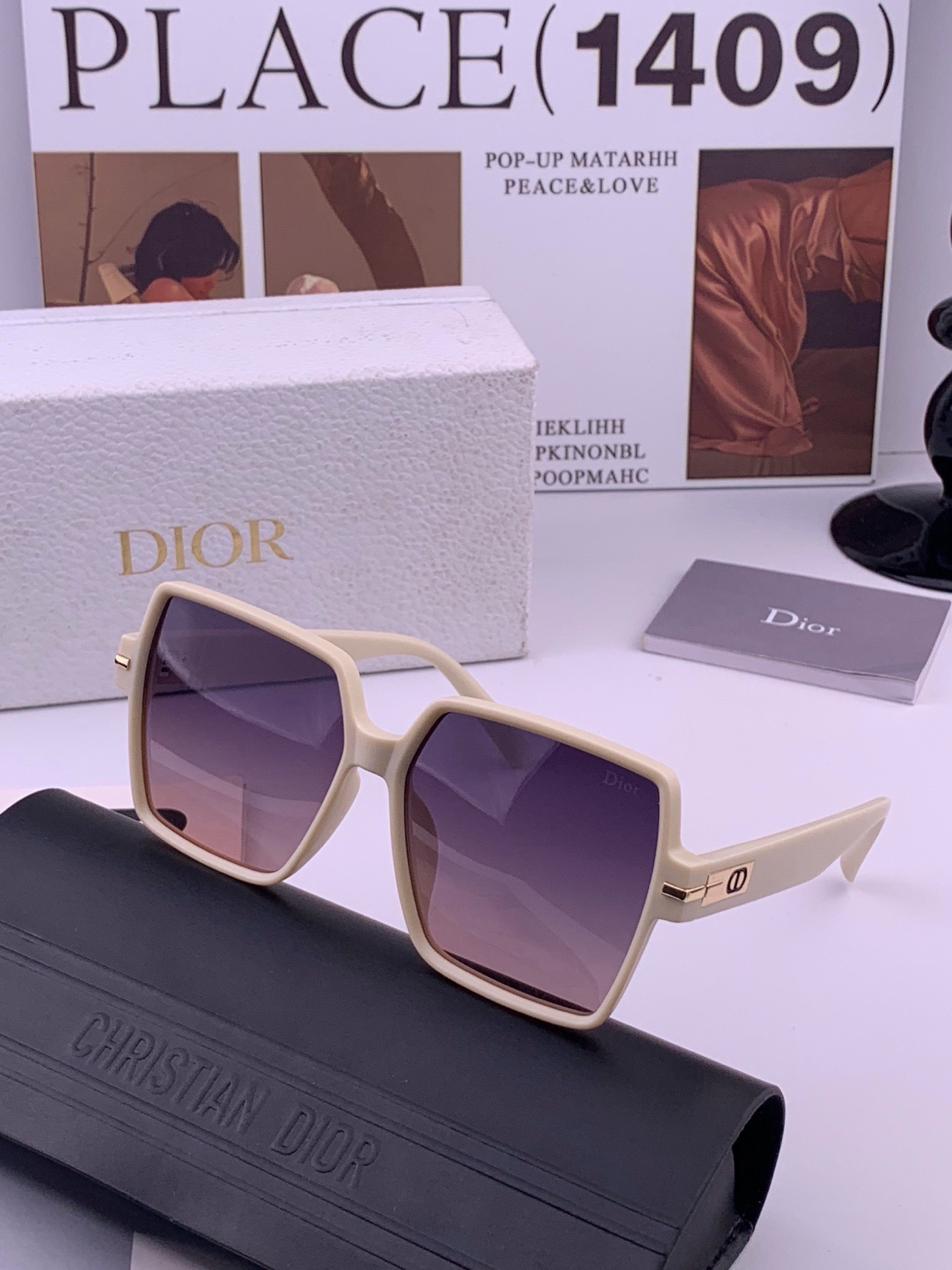 🔺 【DIOR】开春新款 潮流爆款 时尚方框偏光太阳镜 高品质 佩戴舒适 网红潮款墨镜 女士高清加厚偏光太阳镜🕶️ 🎉高