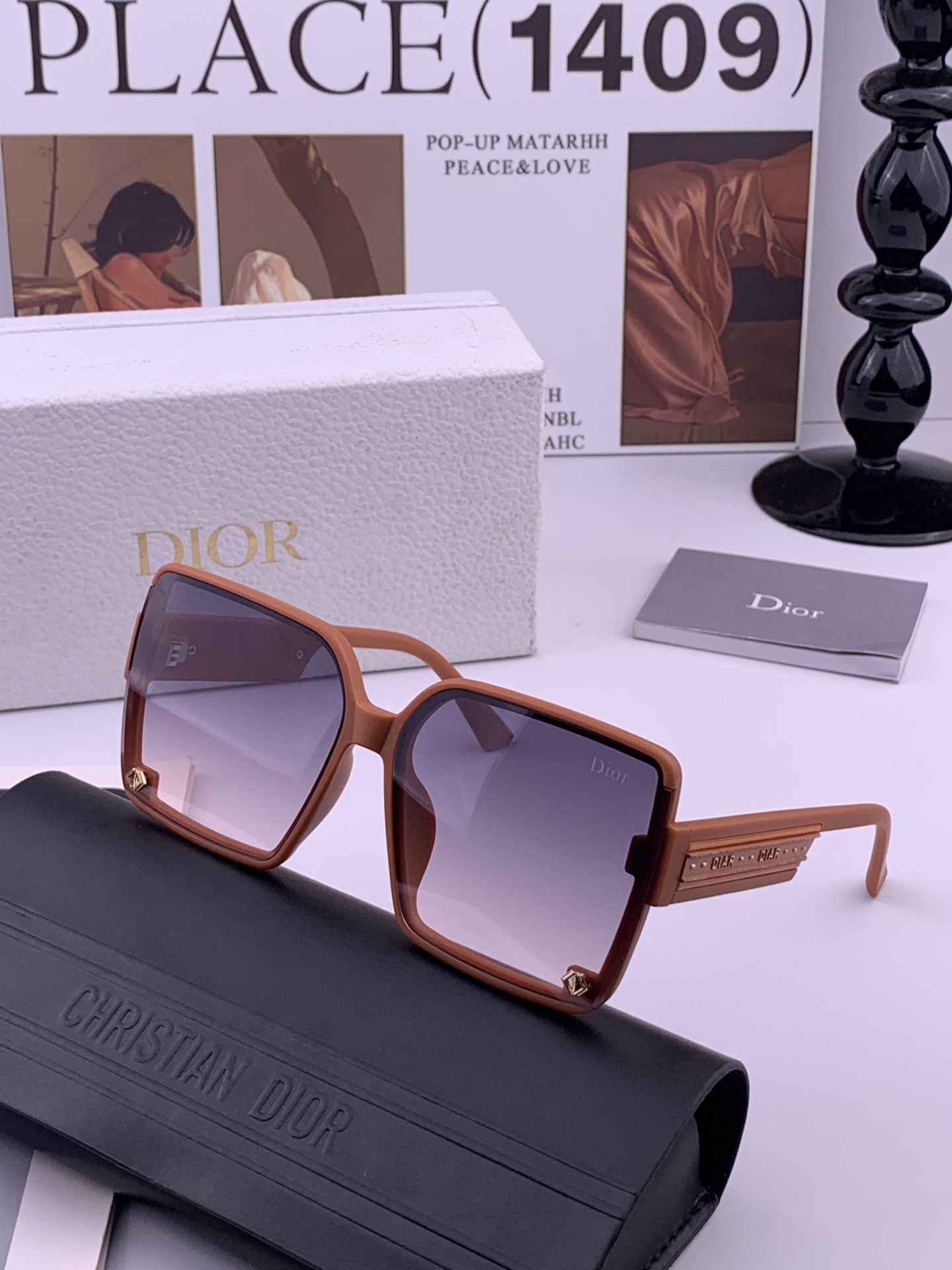🔺 【DIOR-迪奥】开春新款 潮流爆款 时尚方框偏光太阳镜 高品质 佩戴舒适 网红潮款墨镜 女士高清尼龙偏光太阳镜🕶️