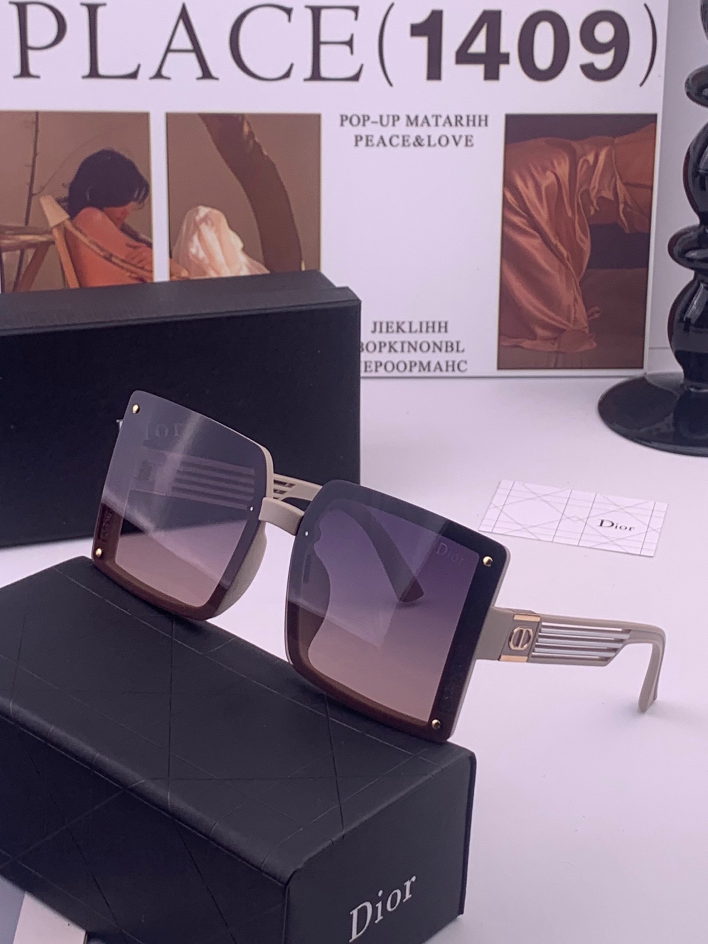 🔺 【DIOR-迪奥】开春新款 潮流爆款 时尚方框偏光太阳镜 高品质 佩戴舒适 网红潮款墨镜 型号：D1297