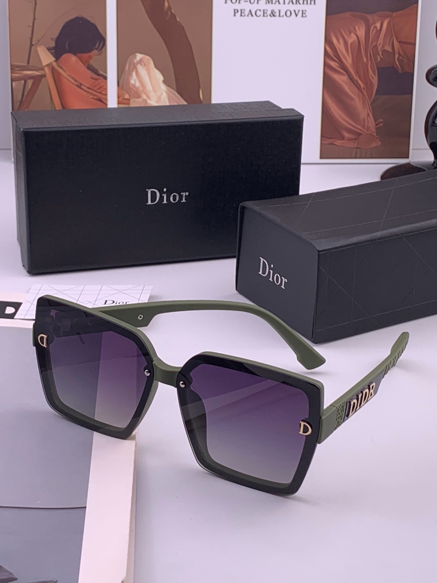 🔺 【DIOR-迪奥】开春新款 潮流爆款 时尚方框偏光太阳镜 高品质 佩戴舒适 网红潮款墨镜 女士高清加厚偏光太阳镜🕶️