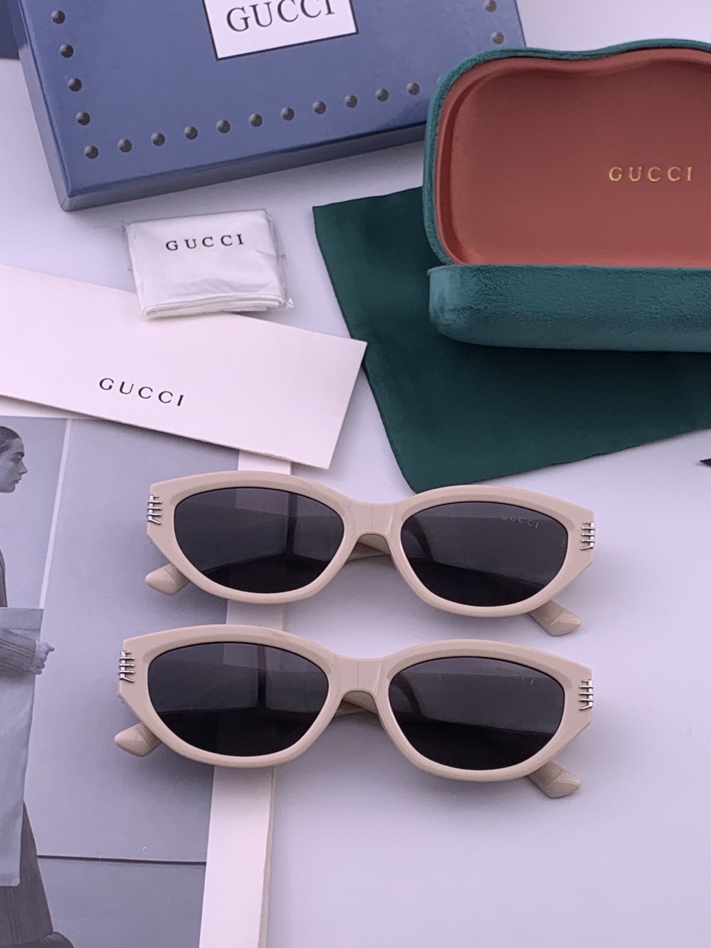 🔺 【GUCCI-偏光太阳镜】开春新款 潮流爆款 时尚方框偏光太阳镜 高品质 佩戴舒适 网红潮款墨镜 女士高清偏光太阳镜