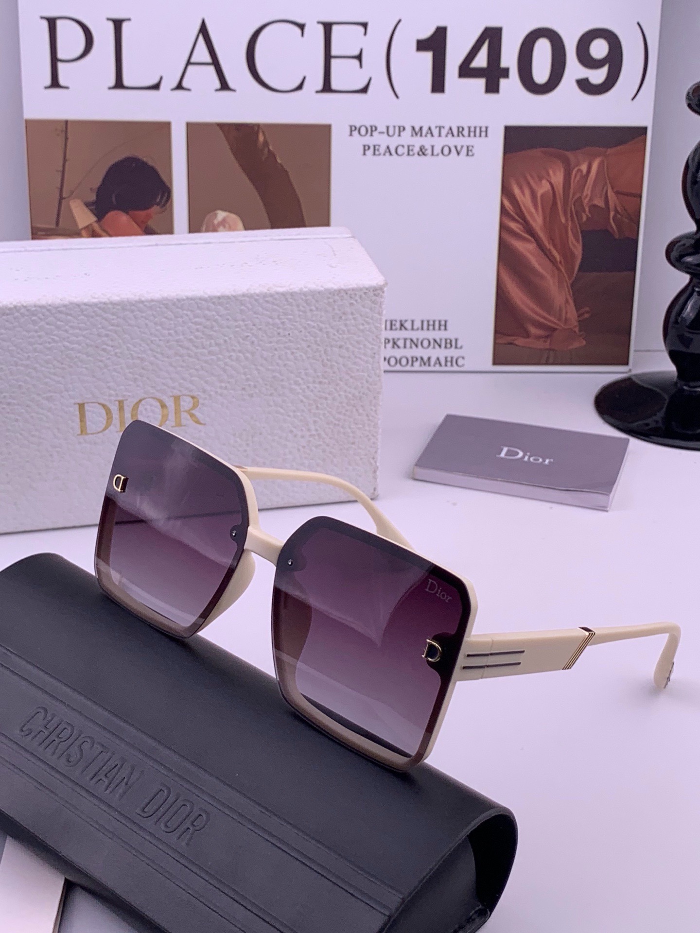 🔺 【DIOR-迪奥】开春新款 潮流爆款 时尚方框偏光太阳镜 高品质 佩戴舒适 网红潮款墨镜 女士高清偏光太阳镜🕶️ 🎉