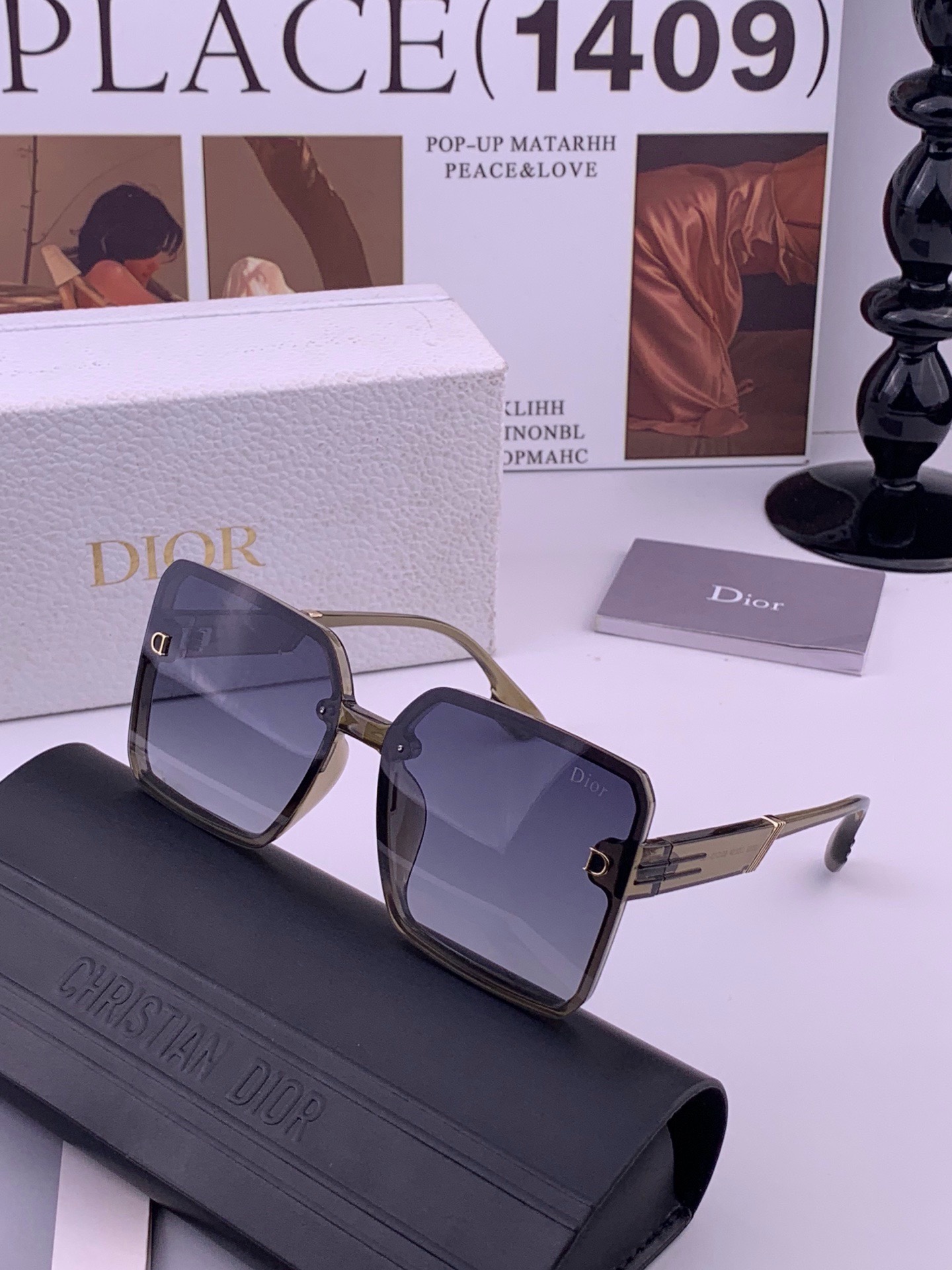 🔺 【DIOR-迪奥】开春新款 潮流爆款 时尚方框偏光太阳镜 高品质 佩戴舒适 网红潮款墨镜 女士高清偏光太阳镜🕶️ 🎉