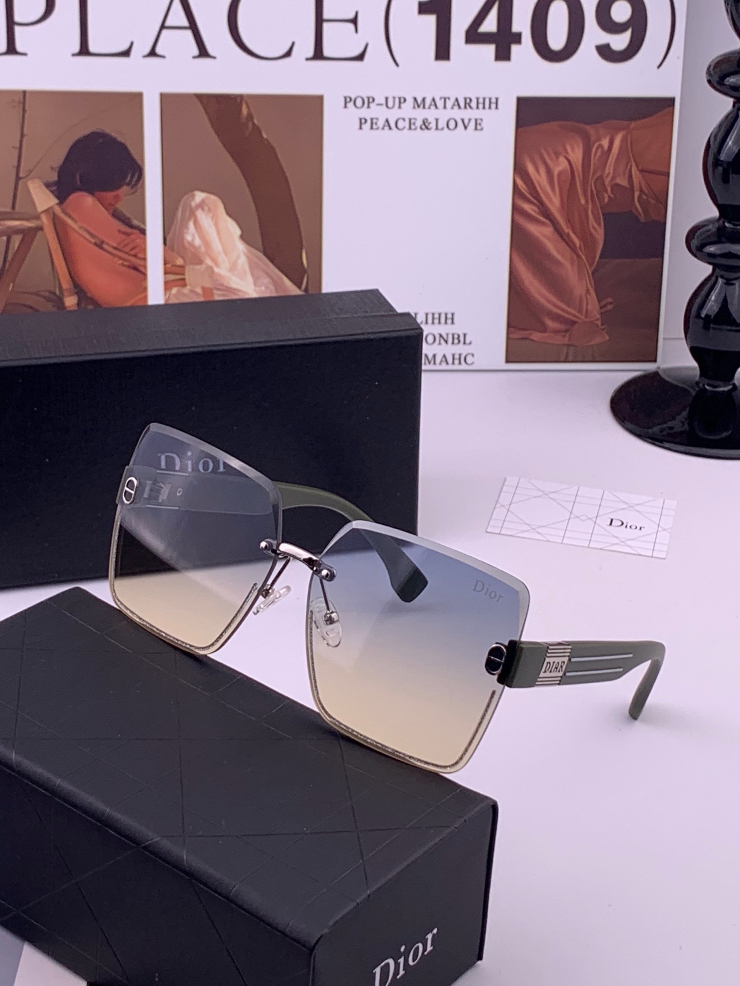 🔺 【DIOR-迪奥】开春新款 潮流爆款 时尚方框太阳镜 高品质 佩戴舒适 网红潮款墨镜 型号：D7771