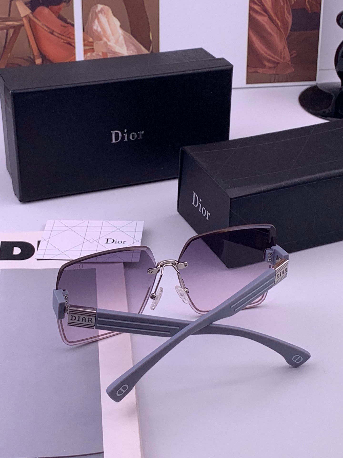 🔺 【DIOR-迪奥】开春新款 潮流爆款 时尚方框太阳镜 高品质 佩戴舒适 网红潮款墨镜 型号：D7771