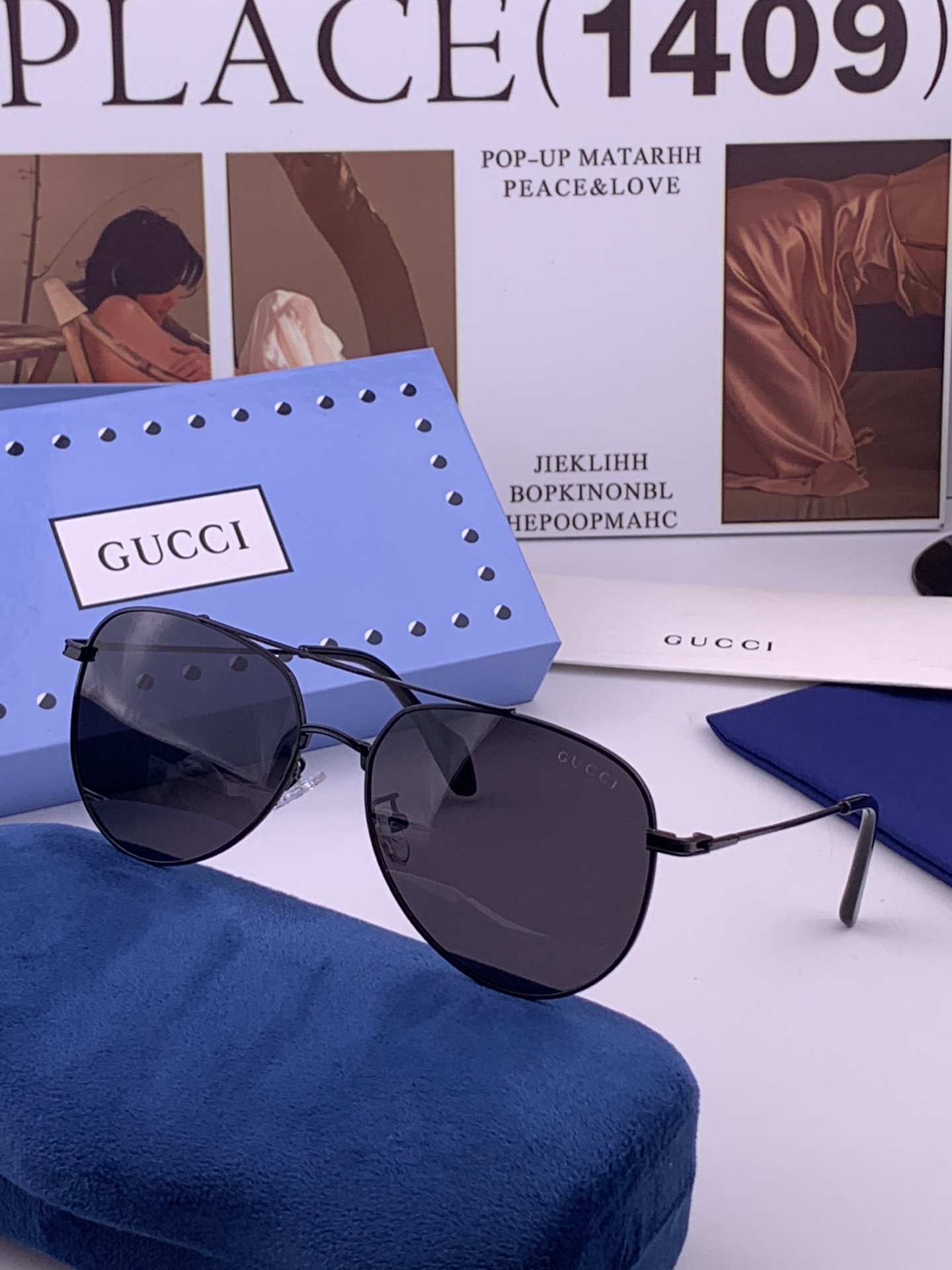 Gucci 🔥  高品质男女款墨镜   👍 进口宝丽来偏光镜片  🔥蛤蟆镜 开车钓鱼都可 🔥百搭显瘦墨镜韩版男士飞行员大