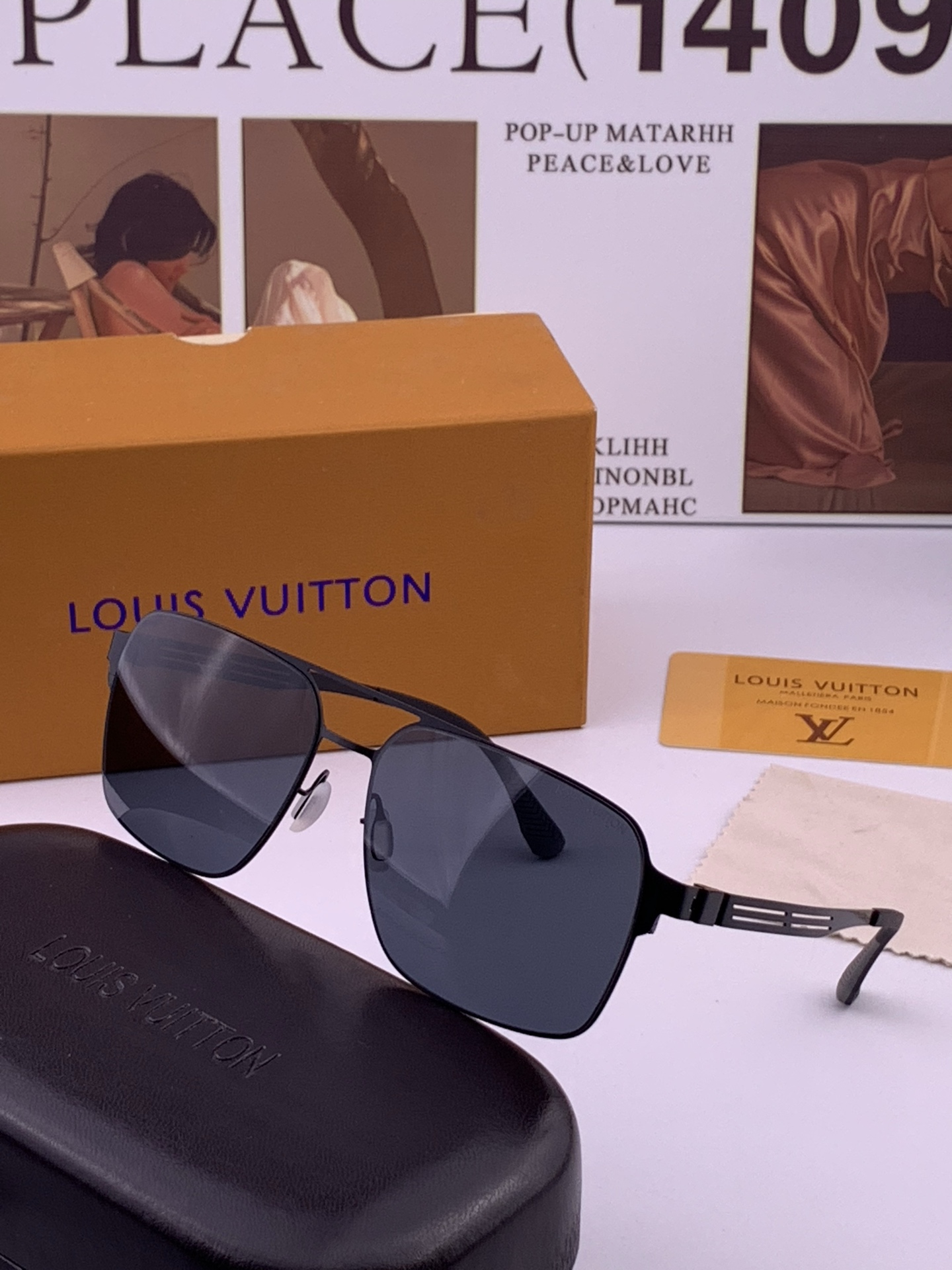 ♦️LV 新款男女情侣款太阳镜多边形墨镜iP电镀永不褪色 超轻超有弹性整幅眼镜无螺丝重要的是压不坏 高清镜片、精湛的工艺