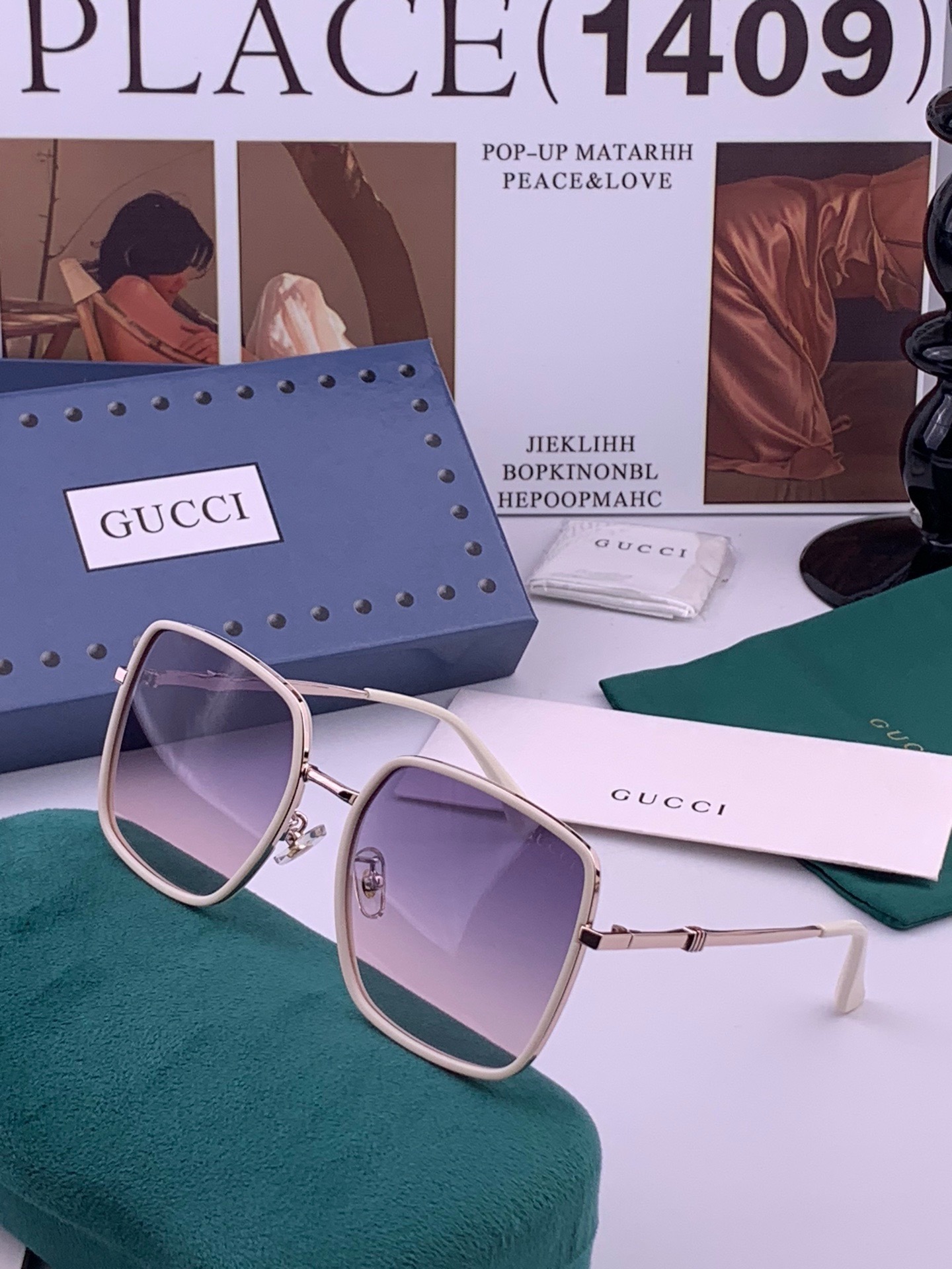 🔺 【GUCCI-偏光太阳镜】开春新款 潮流爆款 时尚圆框偏光太阳镜 高品质 佩戴舒适 网红潮款墨镜 女士高清偏光太阳镜