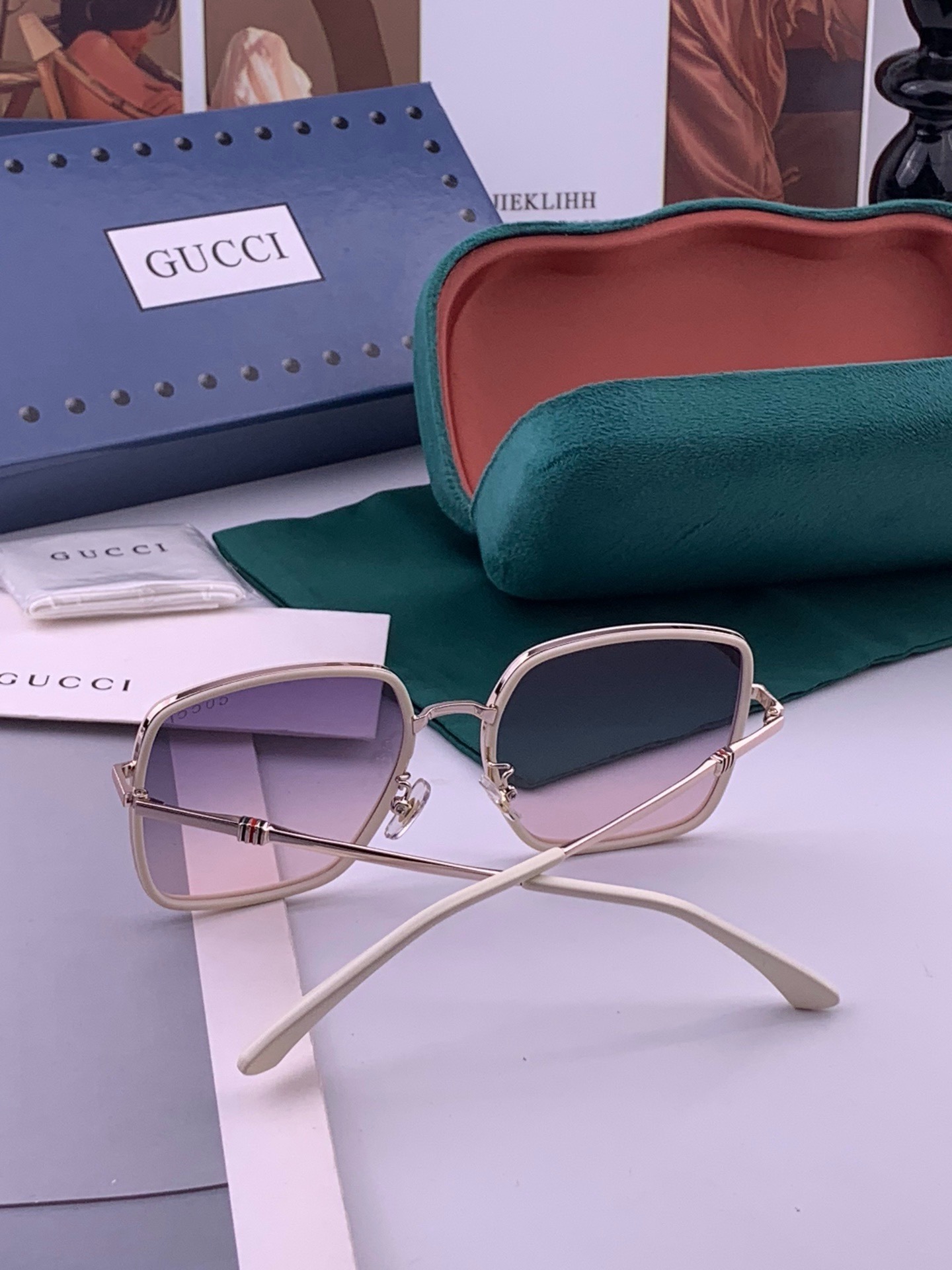 🔺 【GUCCI-偏光太阳镜】开春新款 潮流爆款 时尚圆框偏光太阳镜 高品质 佩戴舒适 网红潮款墨镜 女士高清偏光太阳镜