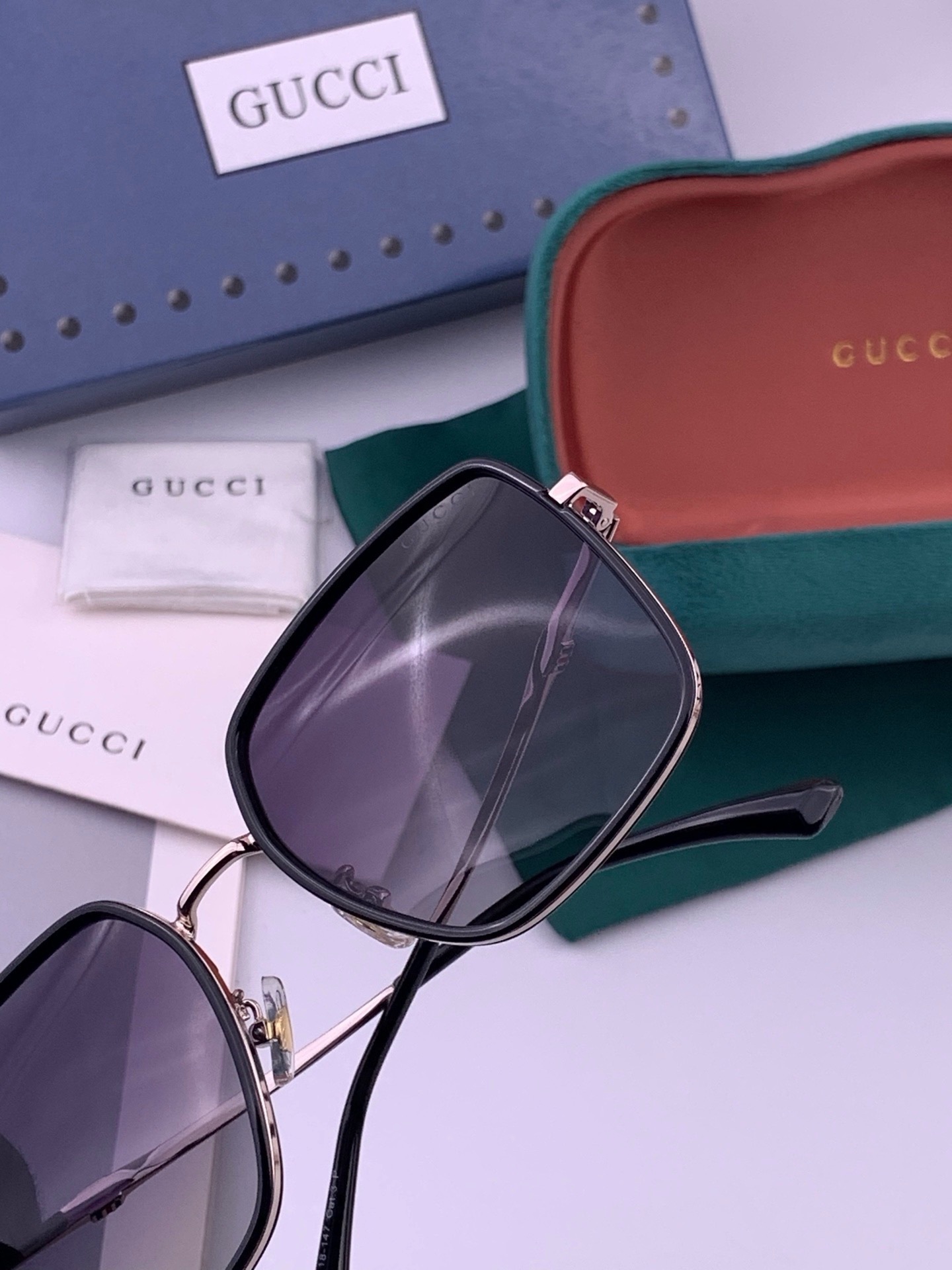 🔺 【GUCCI-偏光太阳镜】开春新款 潮流爆款 时尚圆框偏光太阳镜 高品质 佩戴舒适 网红潮款墨镜 女士高清偏光太阳镜
