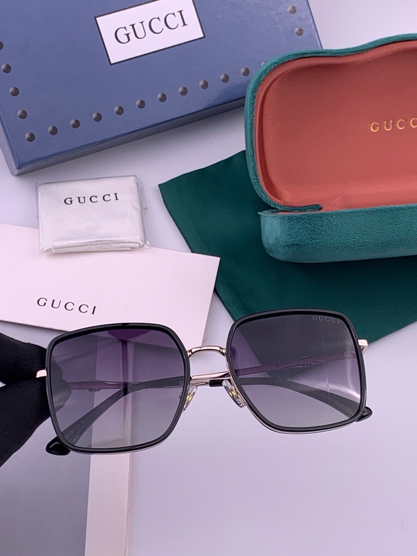 🔺 【GUCCI-偏光太阳镜】开春新款 潮流爆款 时尚圆框偏光太阳镜 高品质 佩戴舒适 网红潮款墨镜 女士高清偏光太阳镜
