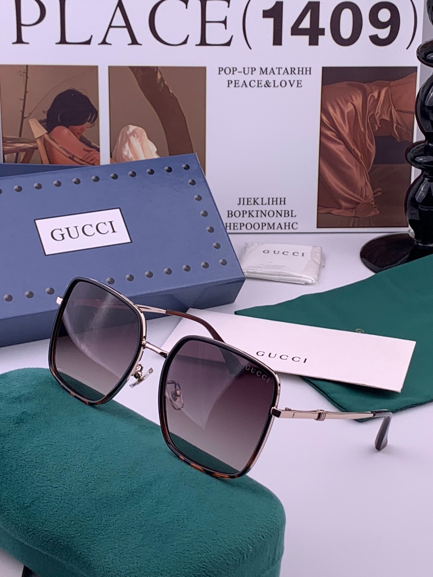 🔺 【GUCCI-偏光太阳镜】开春新款 潮流爆款 时尚圆框偏光太阳镜 高品质 佩戴舒适 网红潮款墨镜 女士高清偏光太阳镜