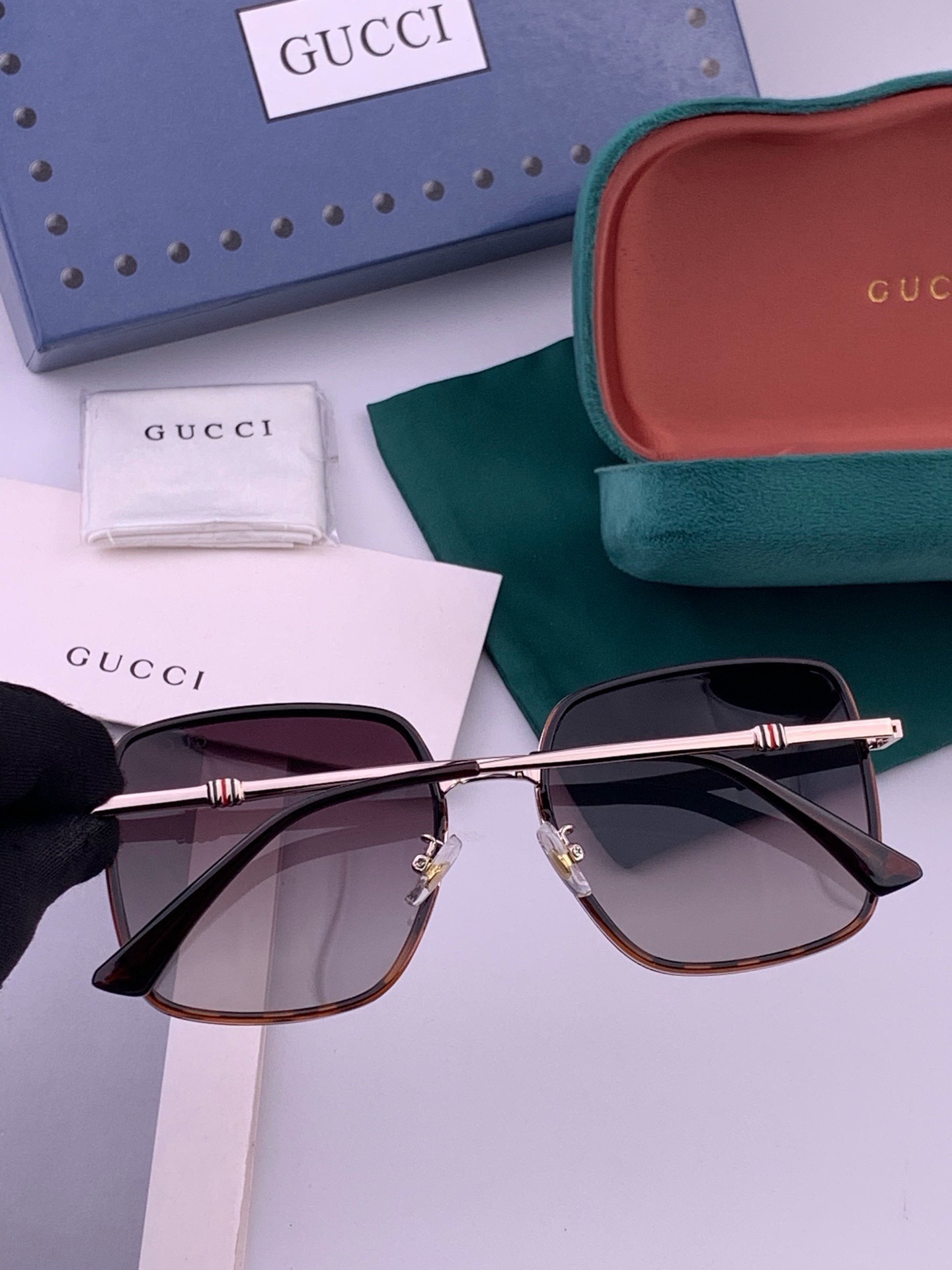 🔺 【GUCCI-偏光太阳镜】开春新款 潮流爆款 时尚圆框偏光太阳镜 高品质 佩戴舒适 网红潮款墨镜 女士高清偏光太阳镜