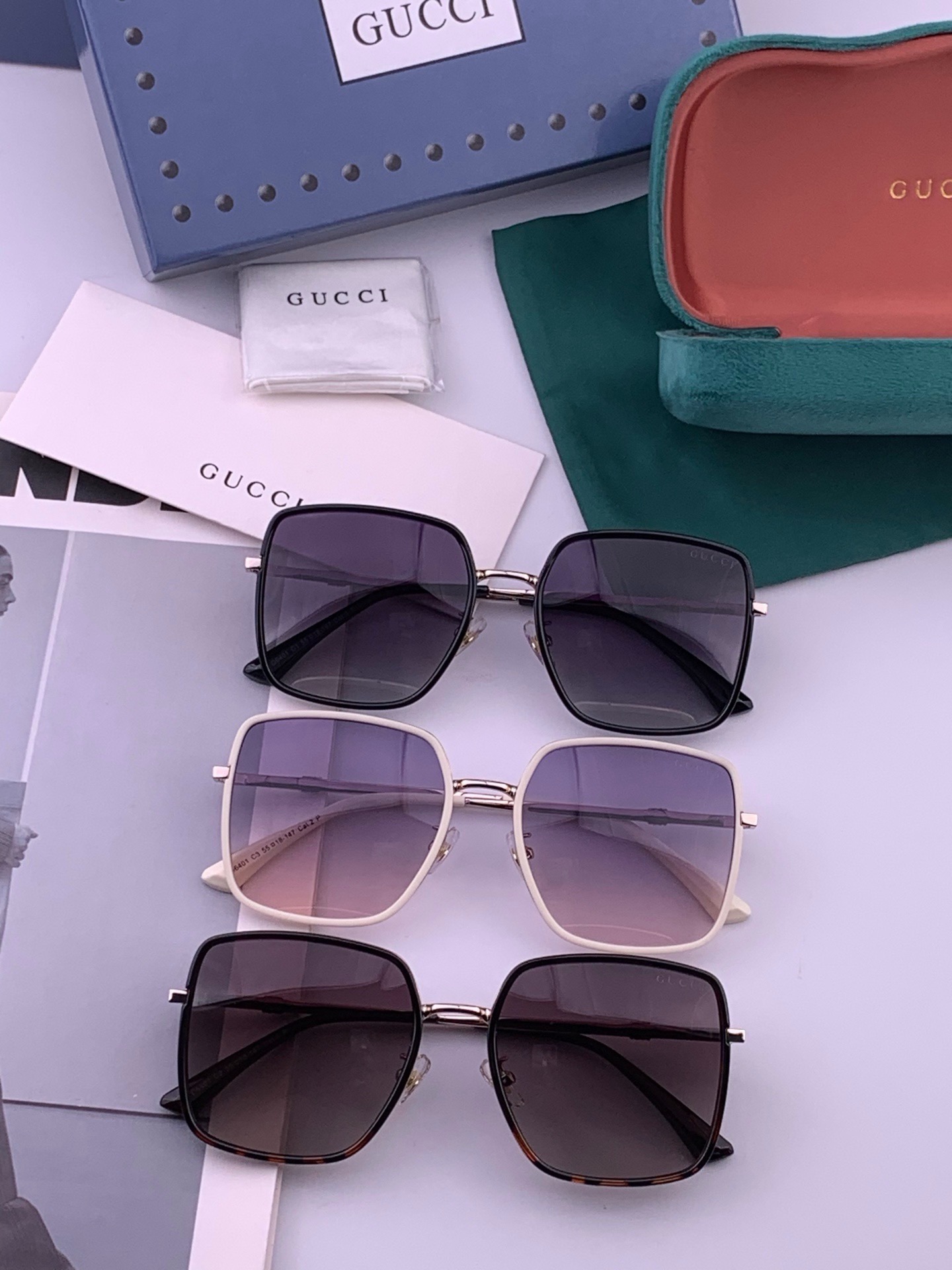🔺 【GUCCI-偏光太阳镜】开春新款 潮流爆款 时尚圆框偏光太阳镜 高品质 佩戴舒适 网红潮款墨镜 女士高清偏光太阳镜