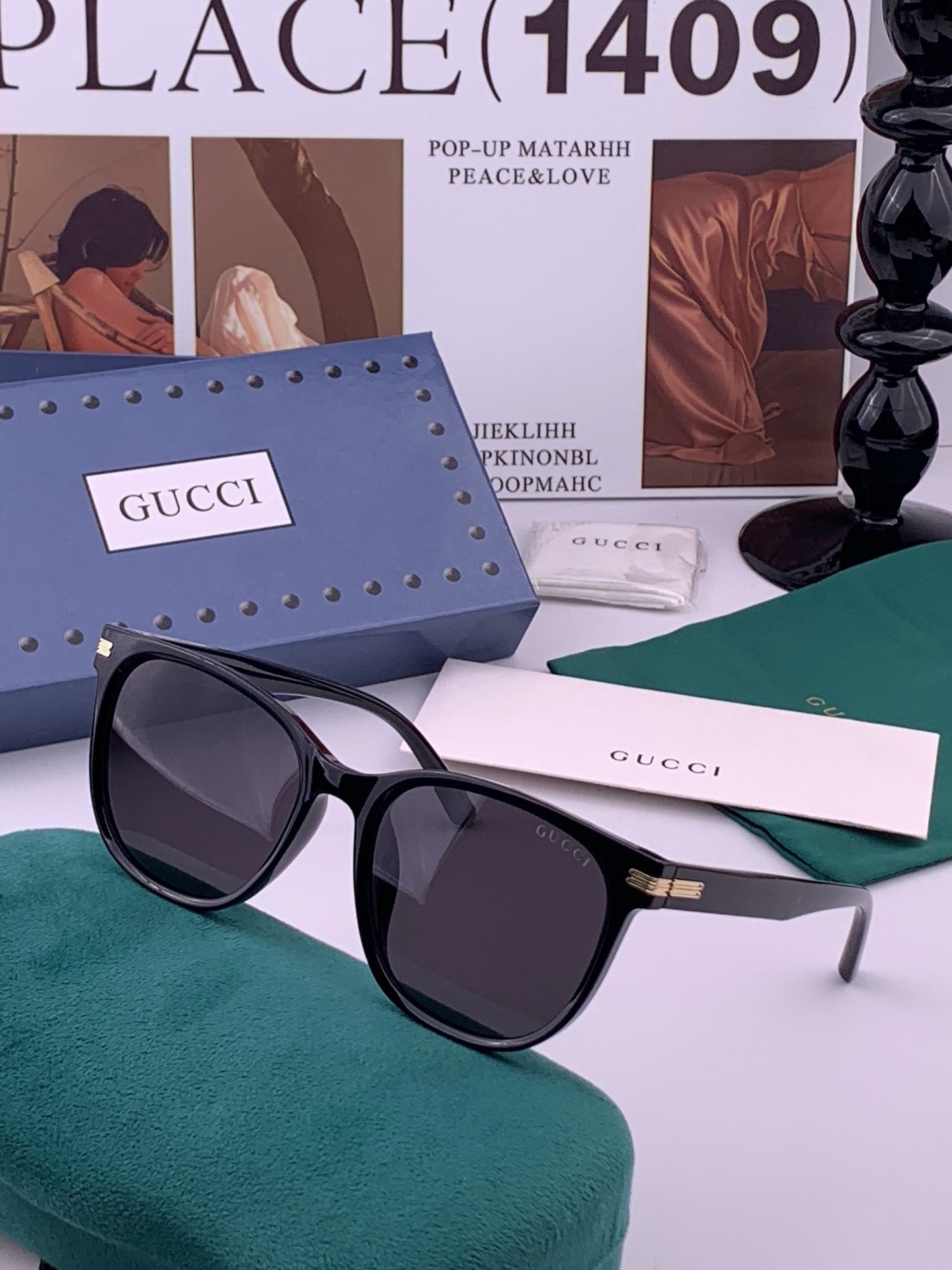 🔺 【GUCCI-偏光太阳镜】开春新款 潮流爆款 时尚方框偏光太阳镜 高品质 佩戴舒适 网红潮款墨镜 女士高清偏光太阳镜