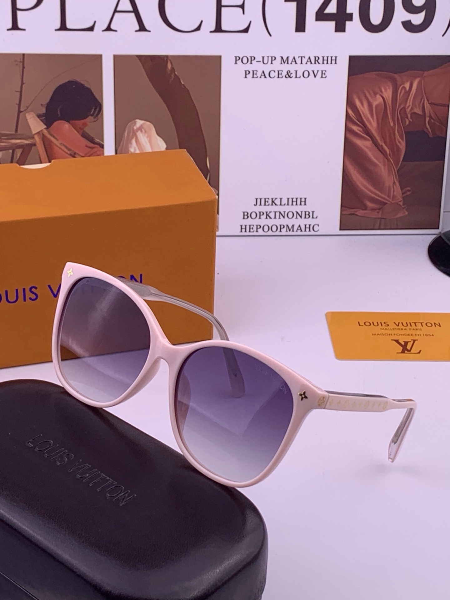 LV 太阳镜潮品官网模特同款 [玫瑰][玫瑰]四叶草🍀精致个性设计简约时尚 高品质值得拥有绝对潮爆整个夏季 新款L338